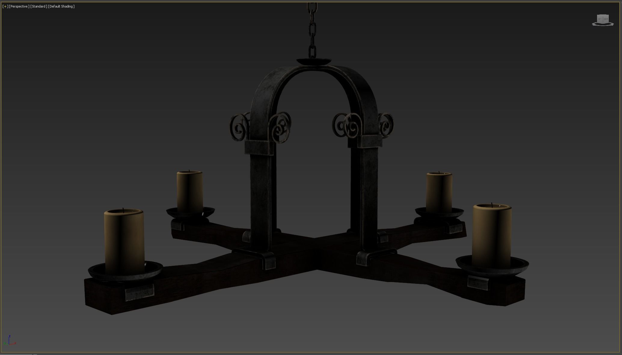 Medieval Torch Low-poly 3D model_5