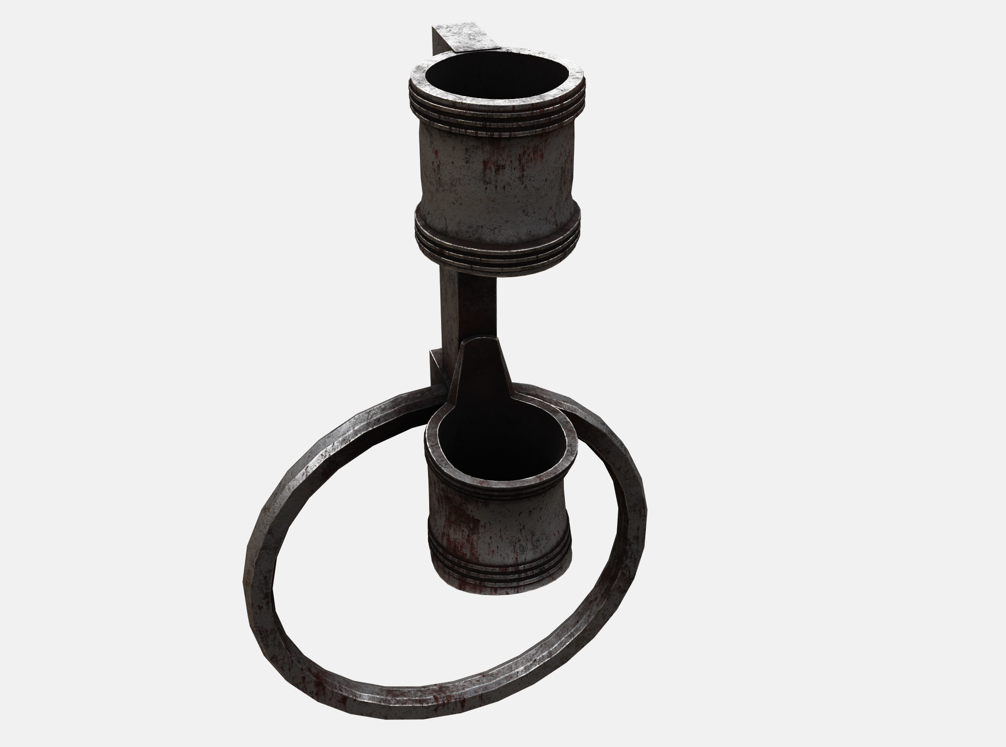 Medieval Torch  Low-poly 3D model_1