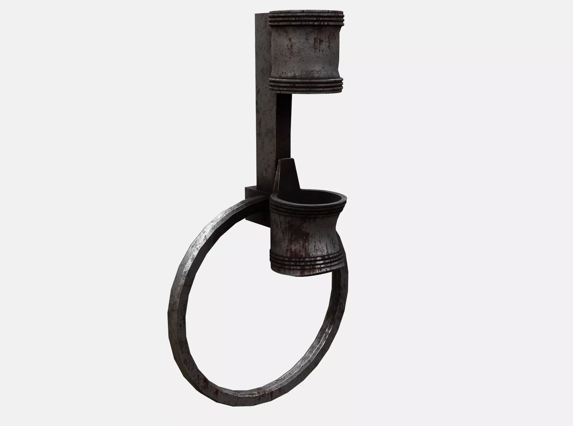 Medieval Torch  Low-poly 3D model_0