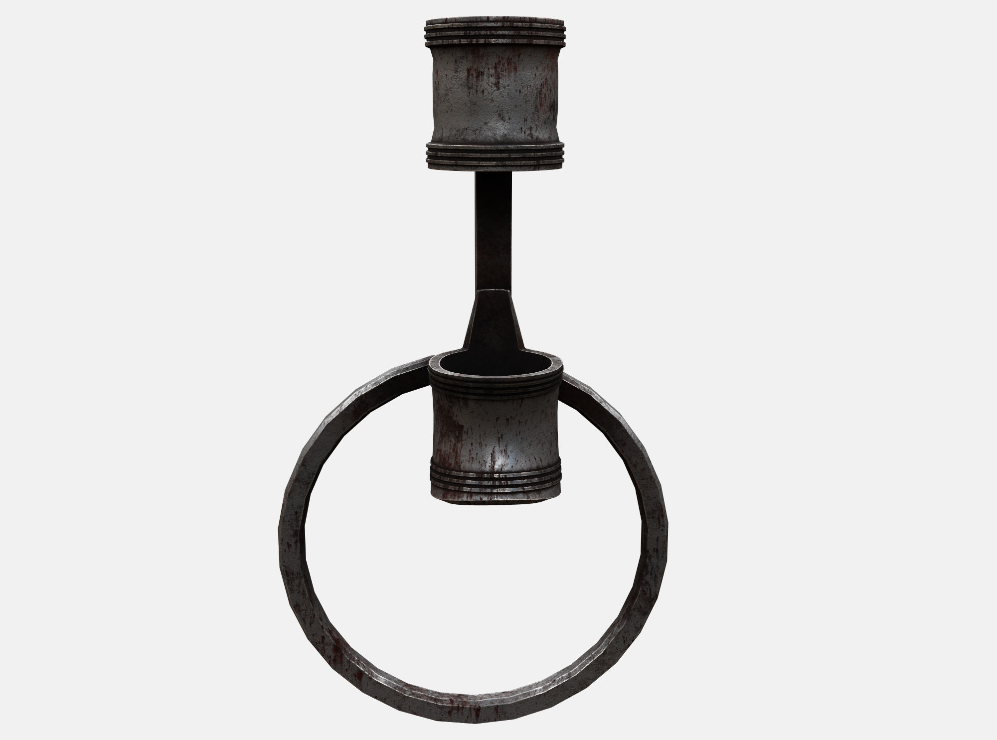 Medieval Torch  Low-poly 3D model_3