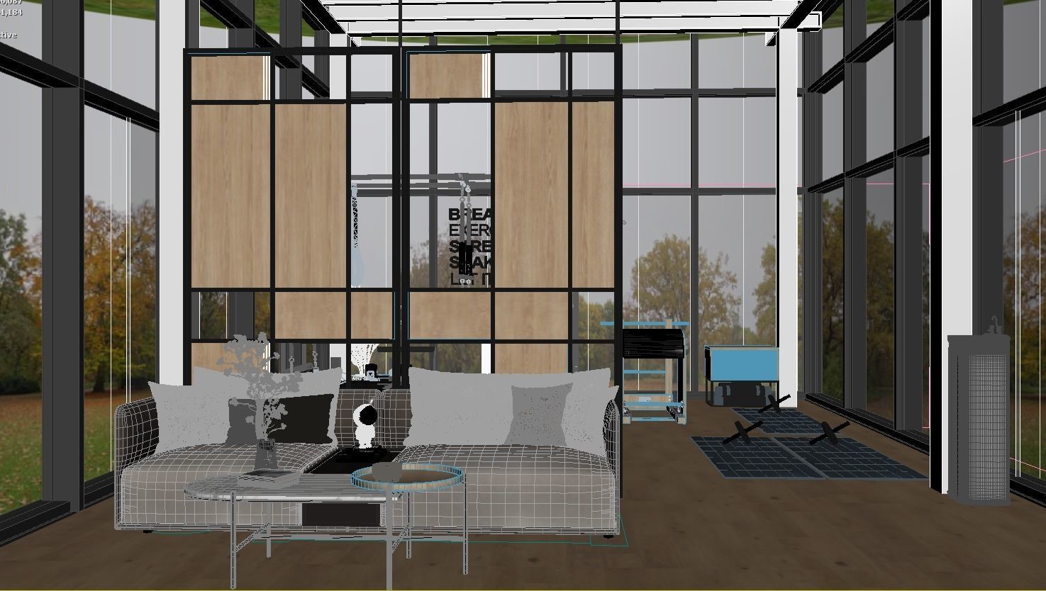 Modern Pilates Studio Interior Scene 3d Model 3D model_10