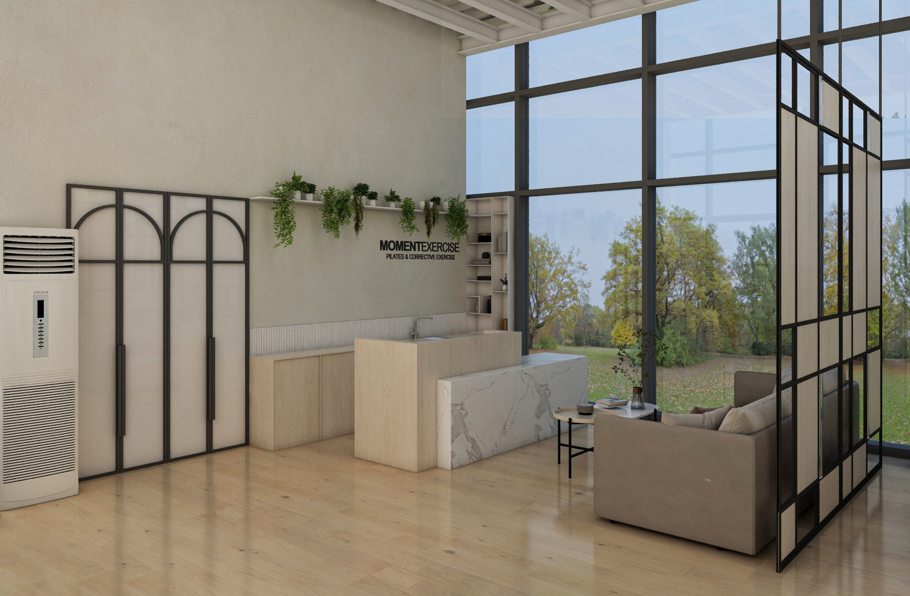 Modern Pilates Studio Interior Scene 3d Model 3D model_4