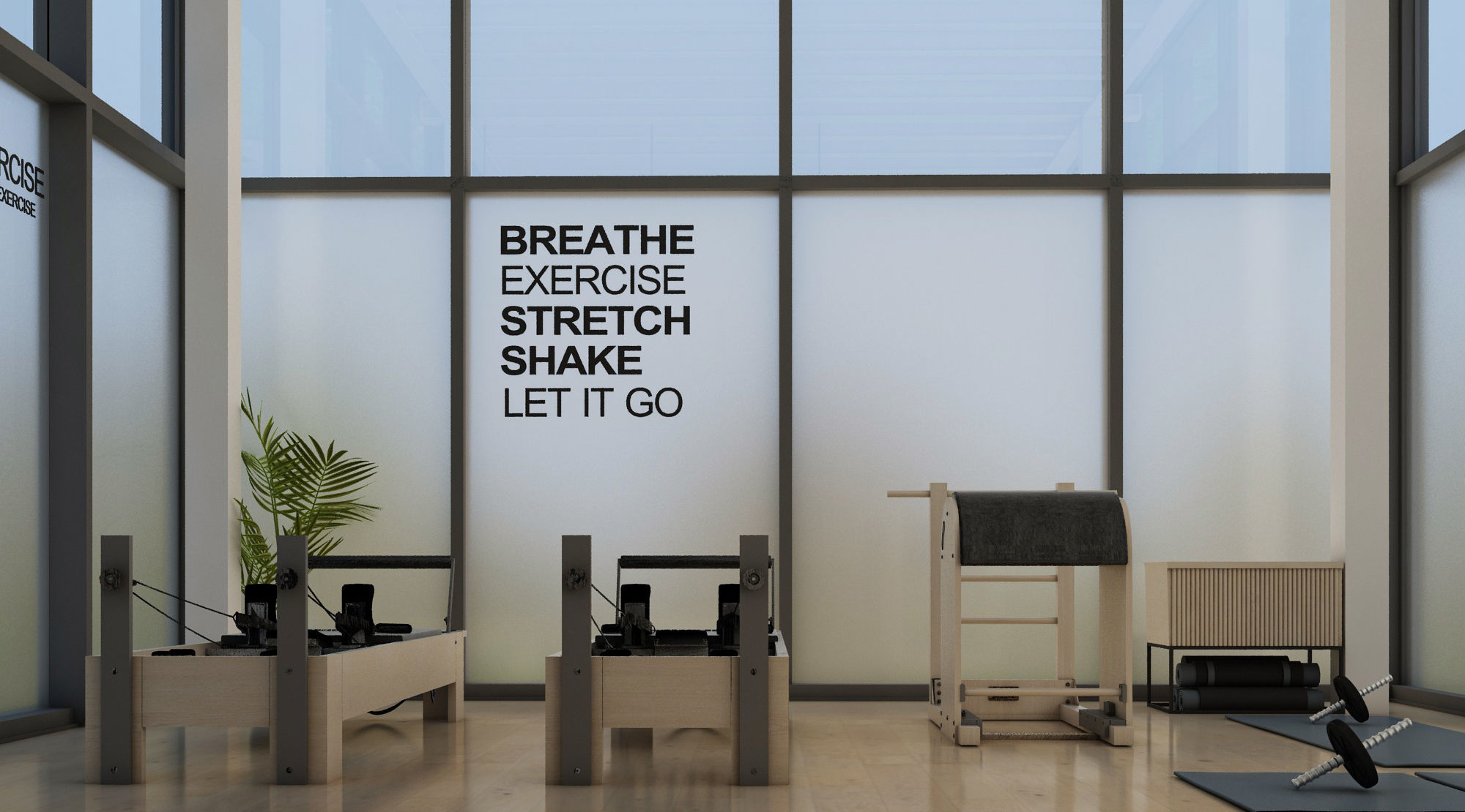 Modern Pilates Studio Interior Scene 3d Model 3D model_2