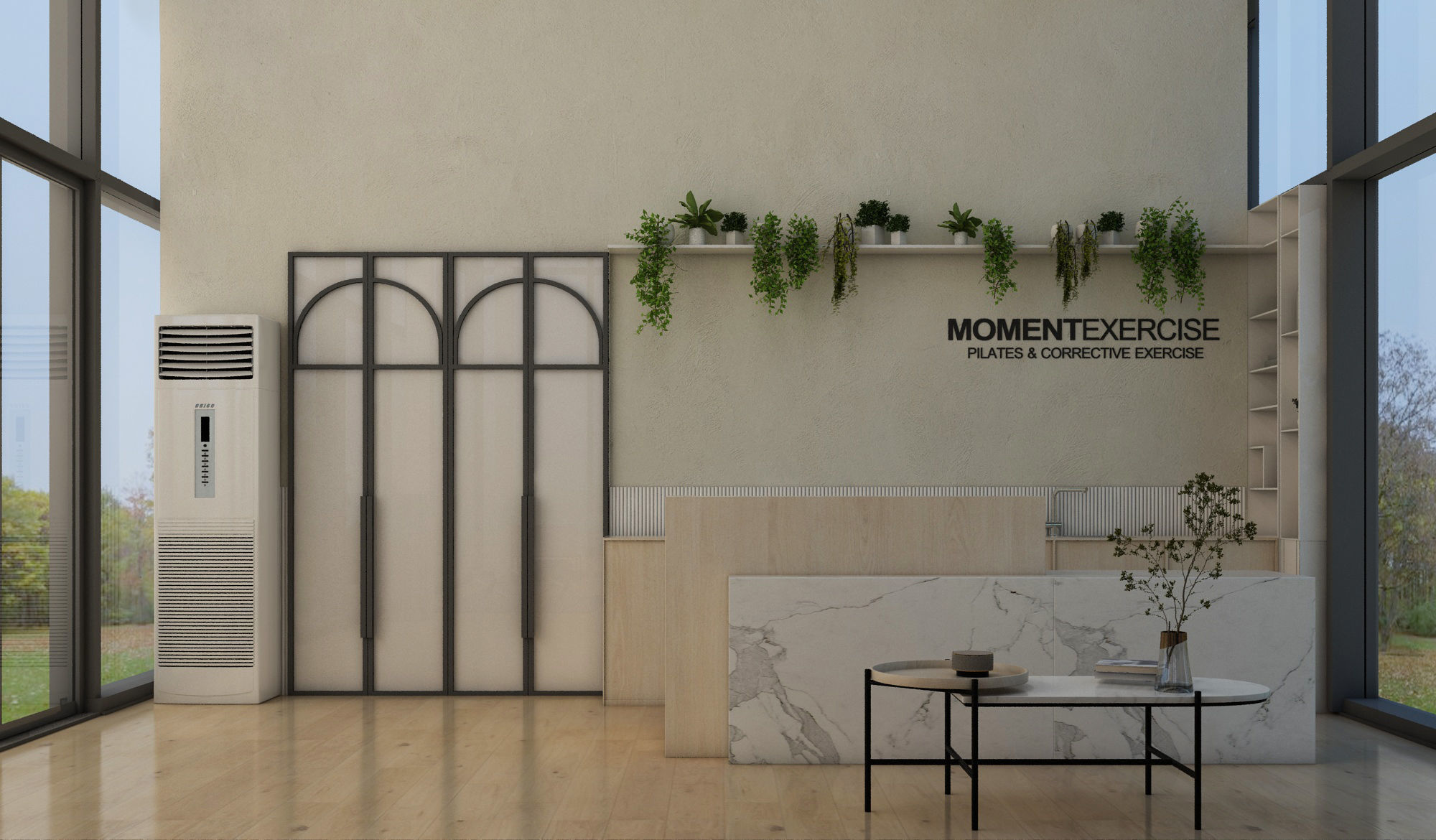 Modern Pilates Studio Interior Scene 3d Model 3D model_3