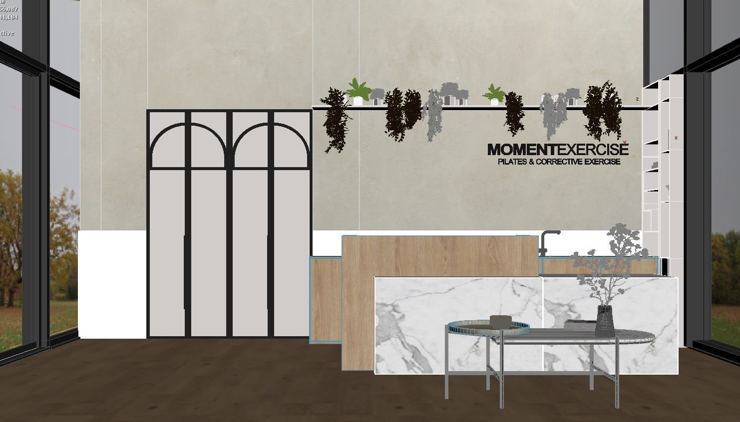 Modern Pilates Studio Interior Scene 3d Model 3D model_11