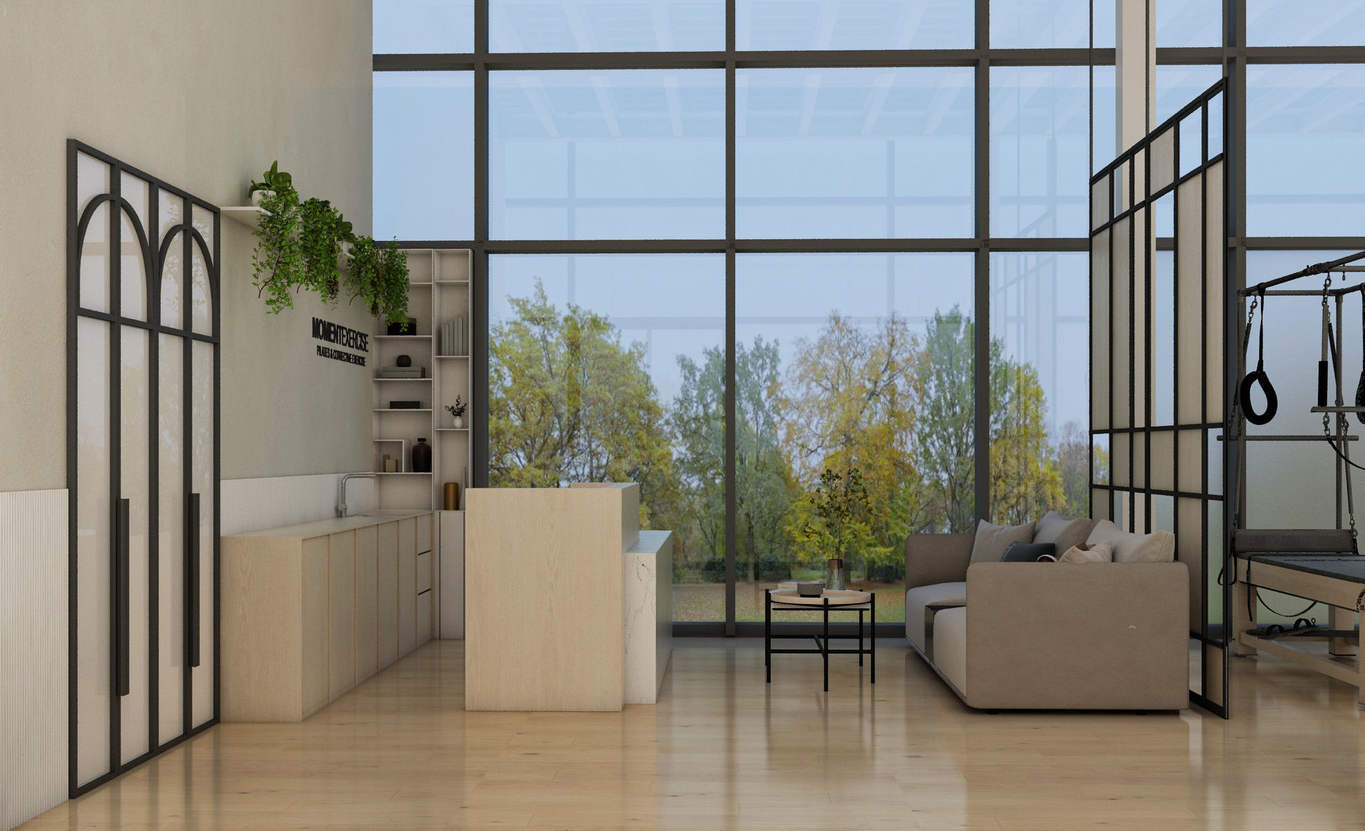 Modern Pilates Studio Interior Scene 3d Model 3D model_5