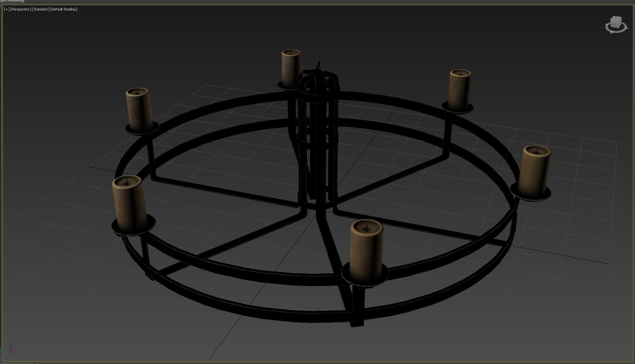 Medieval Torch Low-poly 3D model_4