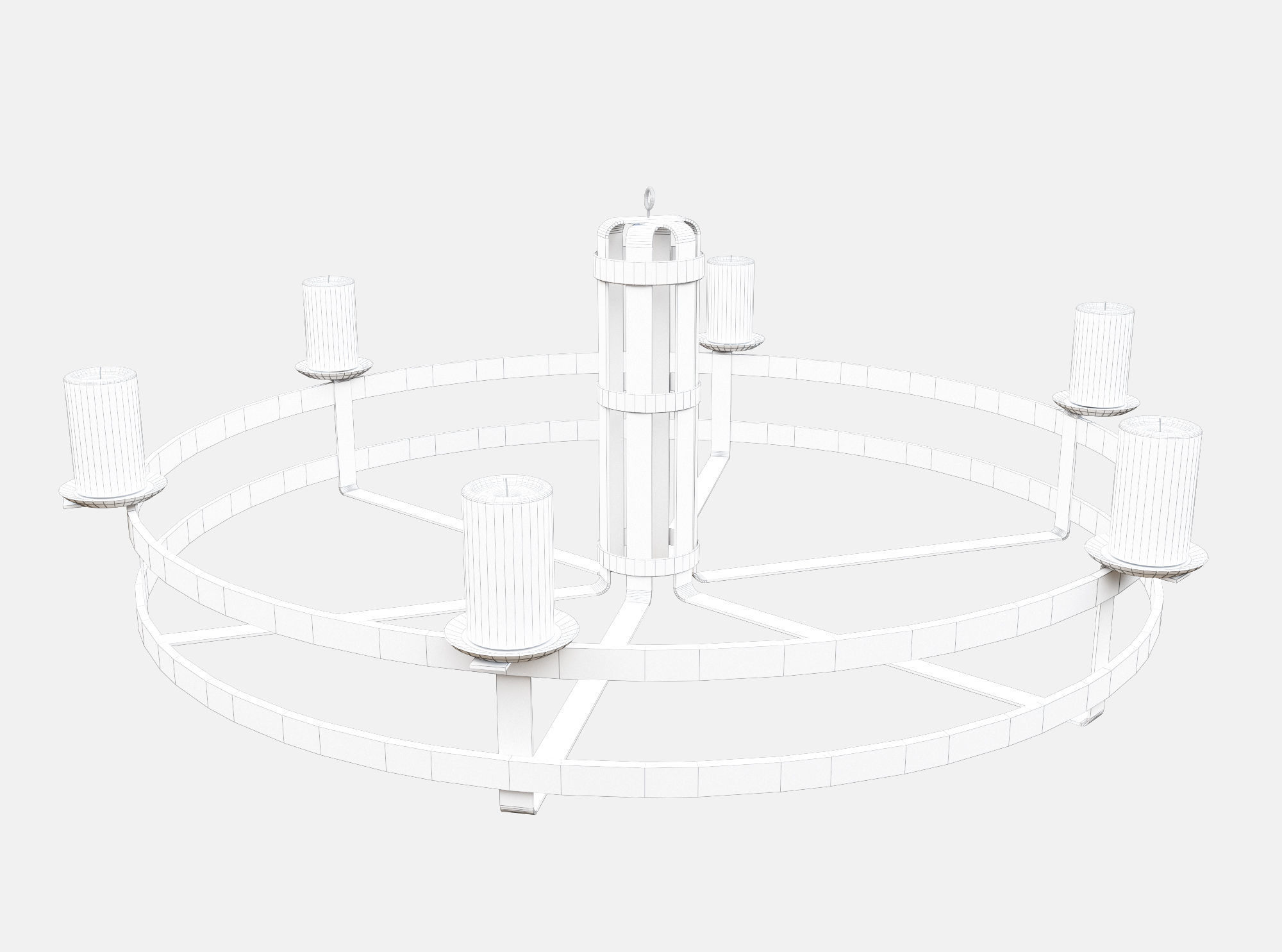 Medieval Torch Low-poly 3D model_3