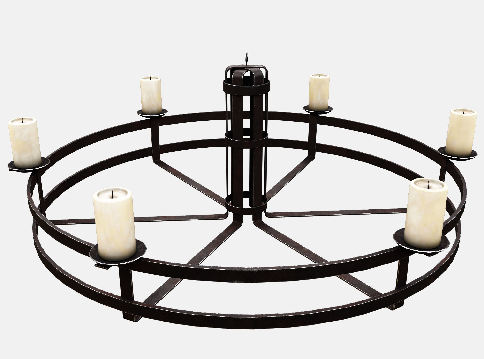 Medieval Torch Low-poly 3D model_1