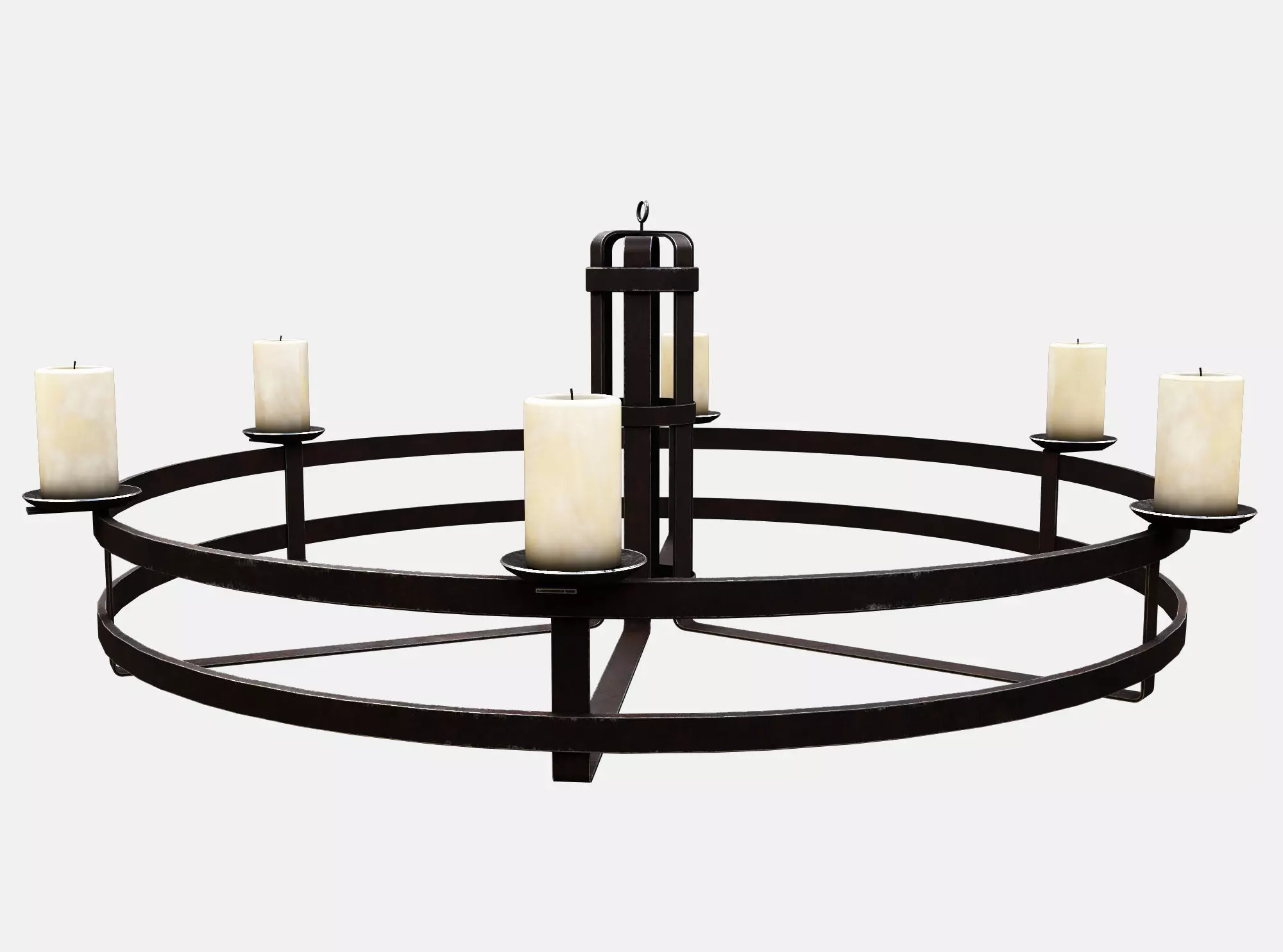 Medieval Torch Low-poly 3D model_0