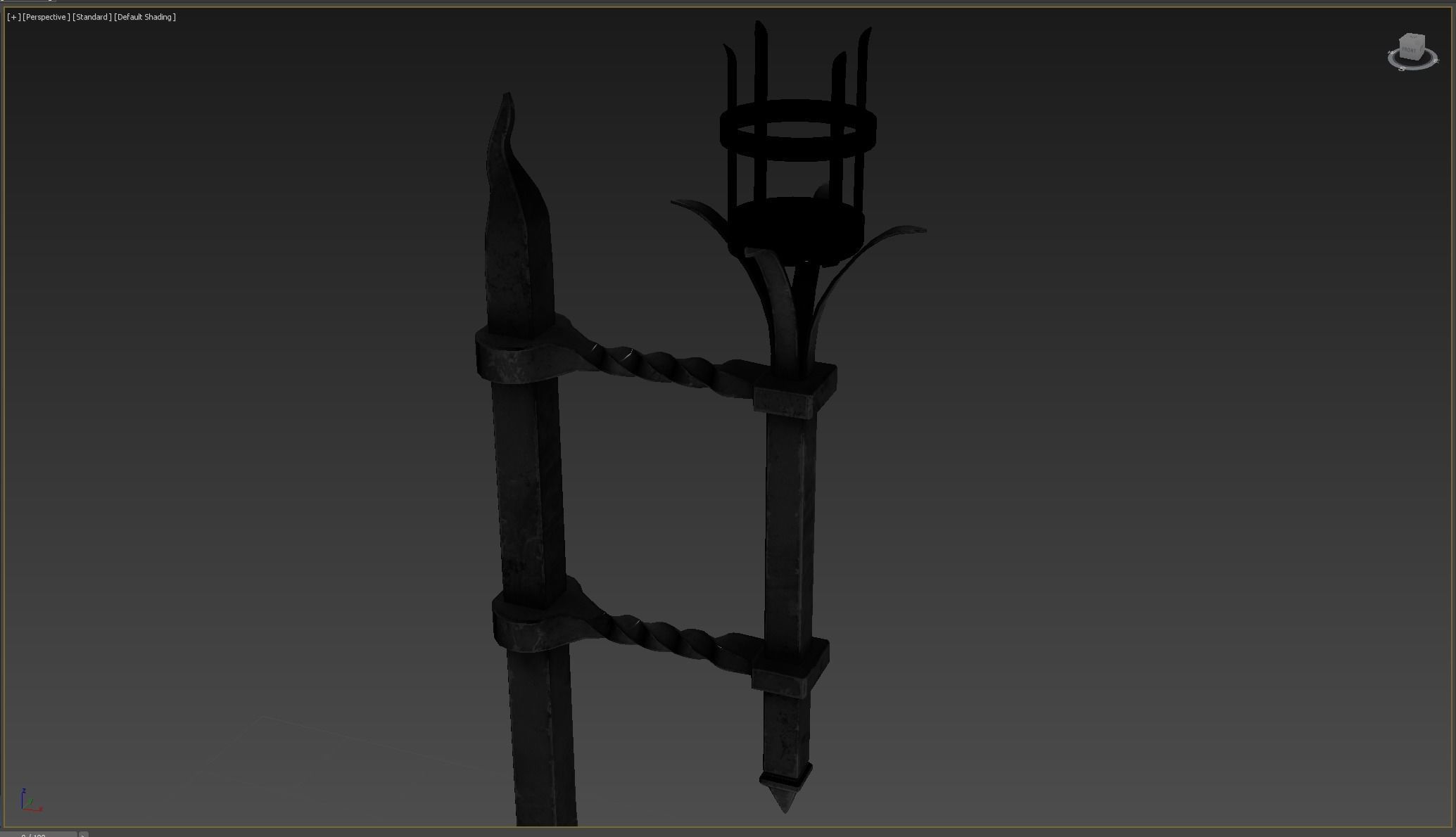 Medieval Torch Low-poly 3D model_8