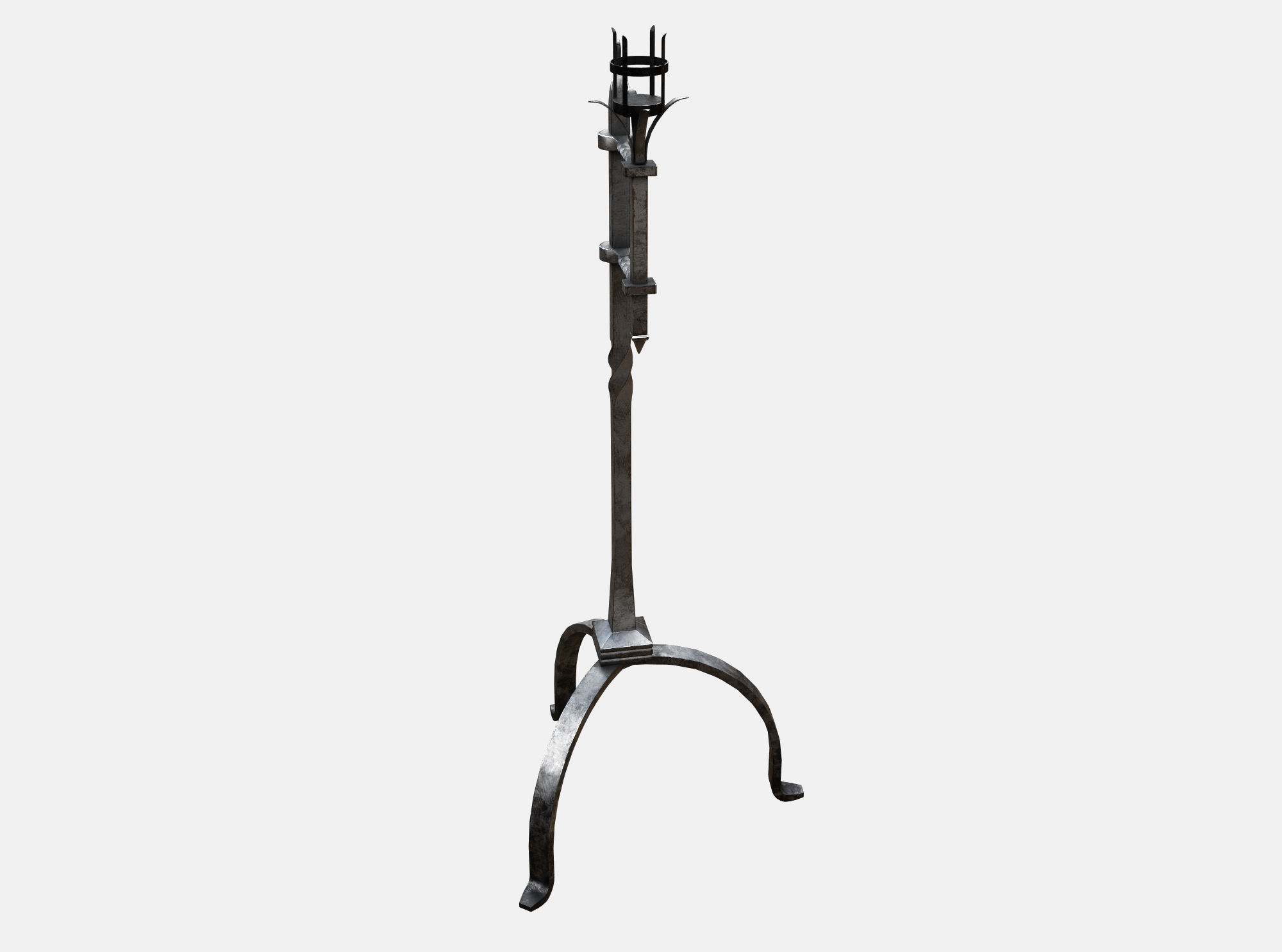 Medieval Torch Low-poly 3D model_1