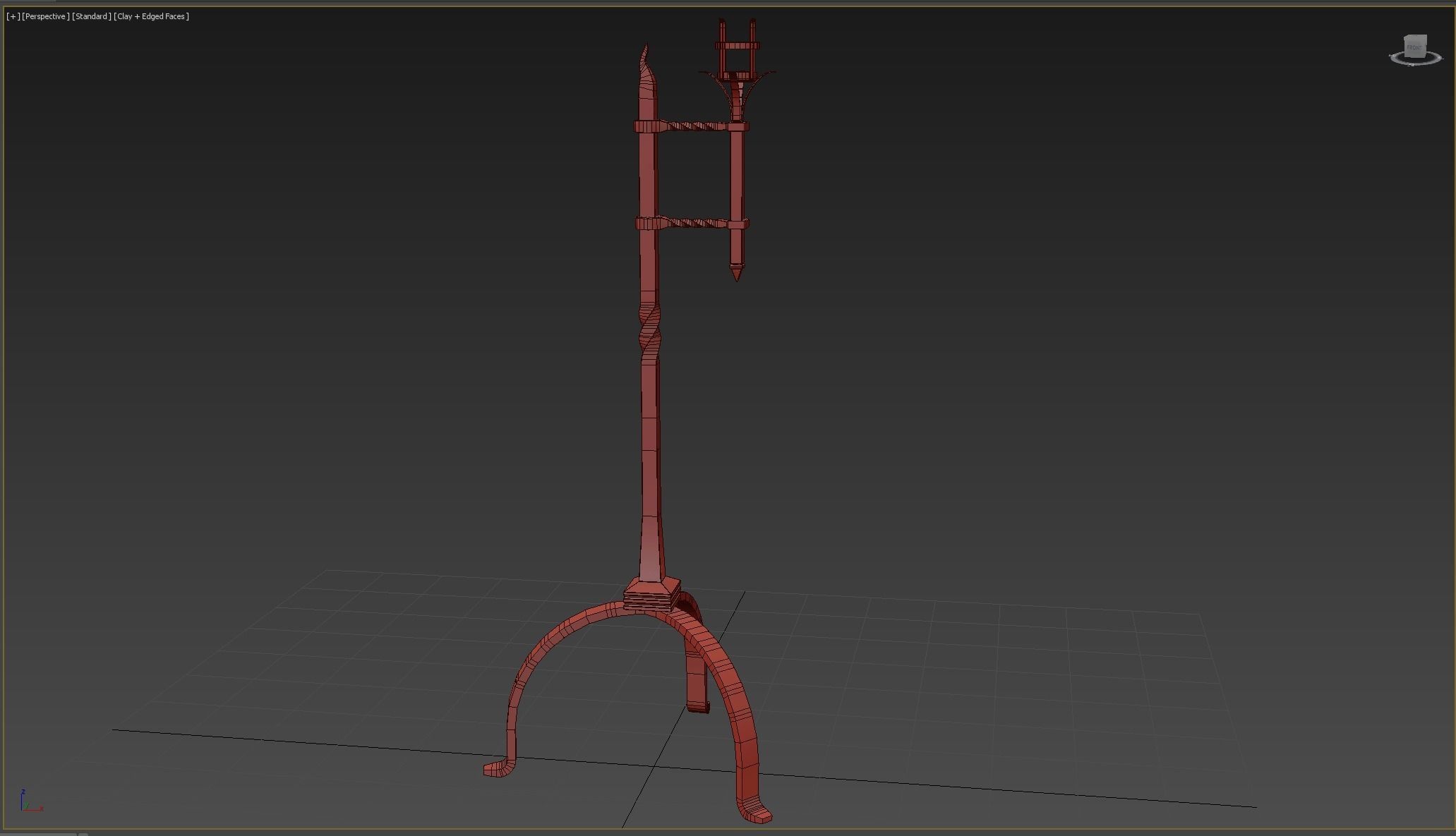 Medieval Torch Low-poly 3D model_6