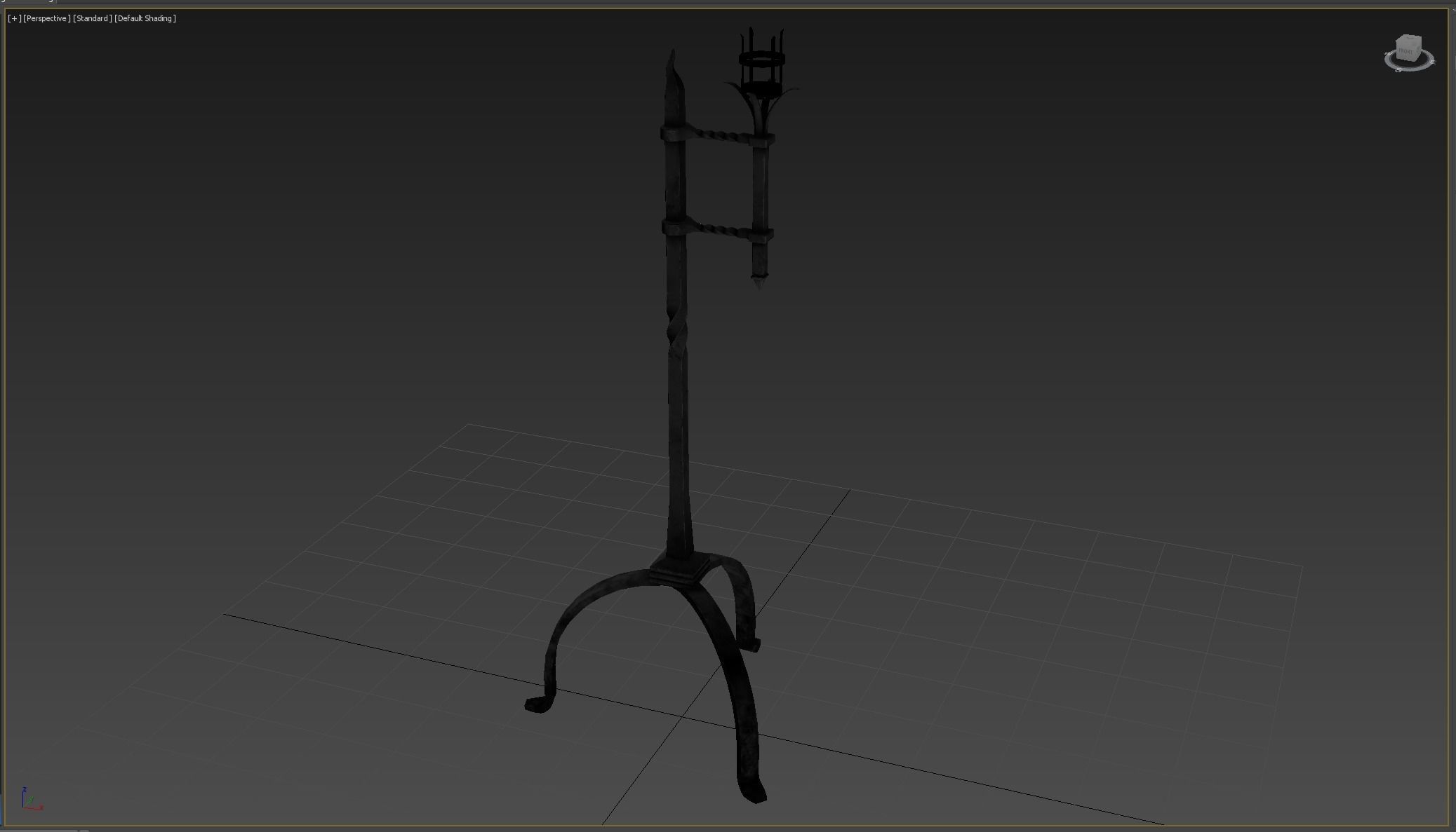 Medieval Torch Low-poly 3D model_7