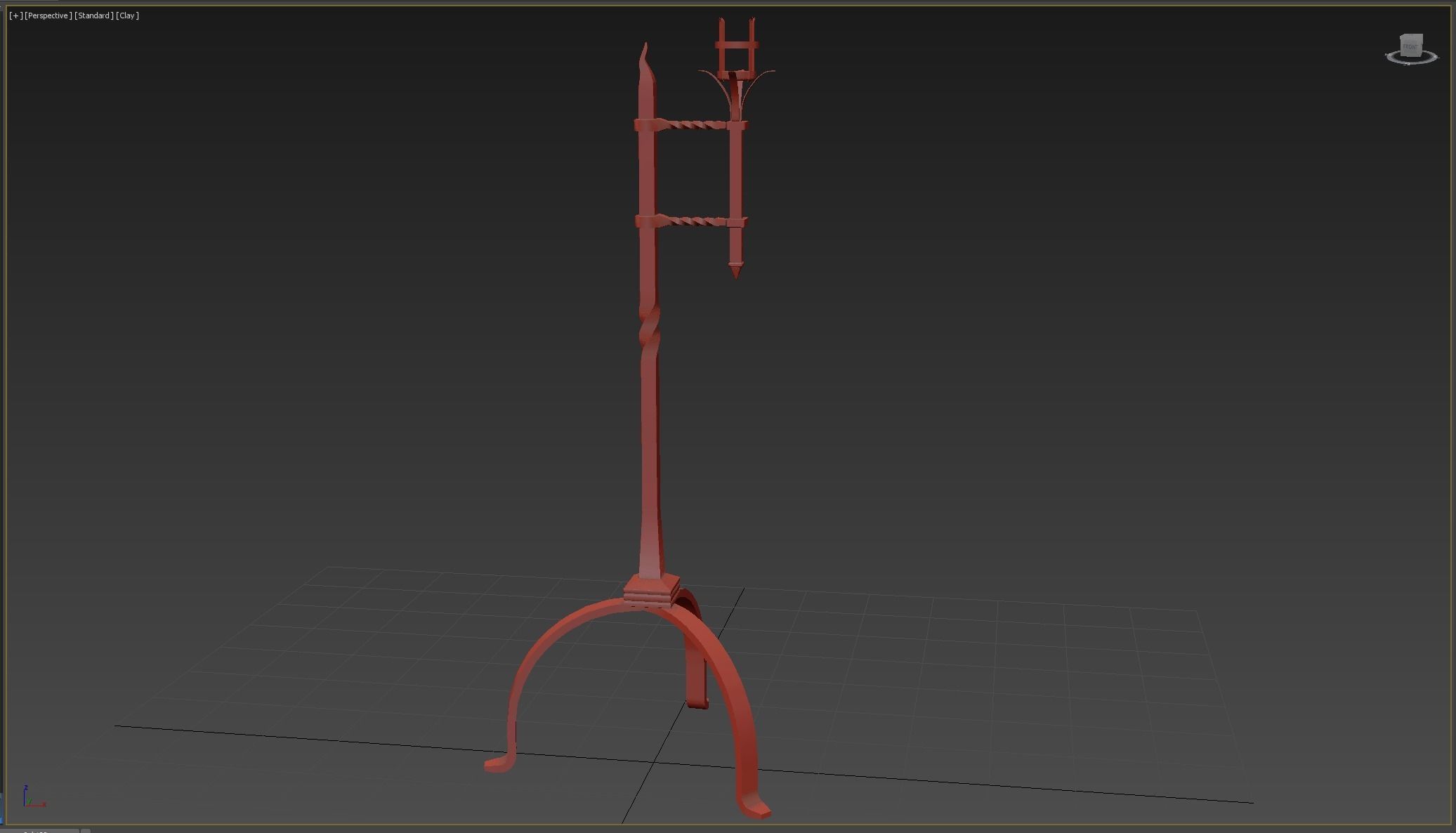 Medieval Torch Low-poly 3D model_5