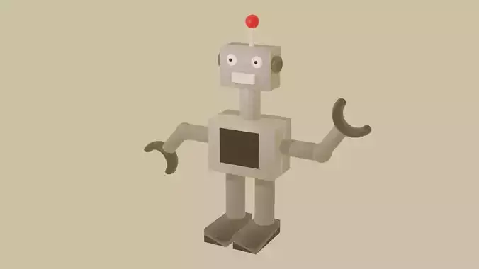 small robot Low-poly 3D model