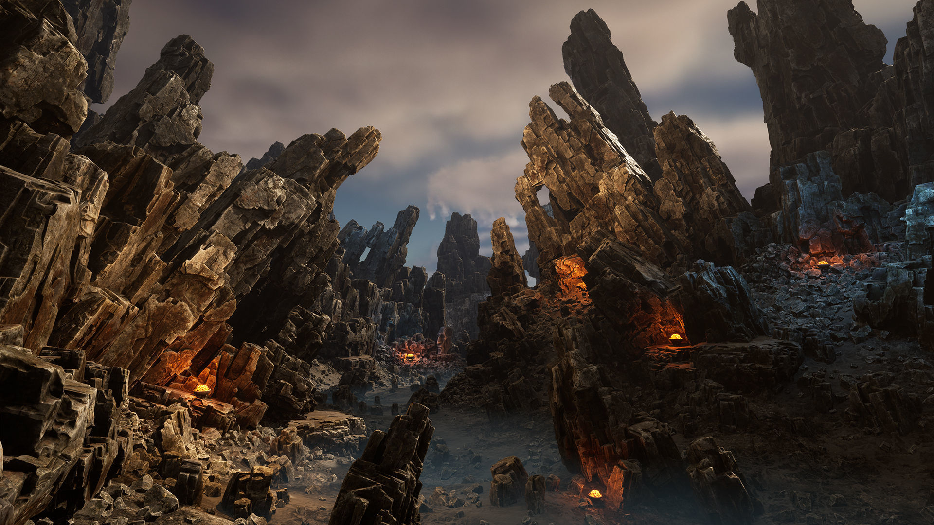 Old cliffs Low-poly 3D model_8