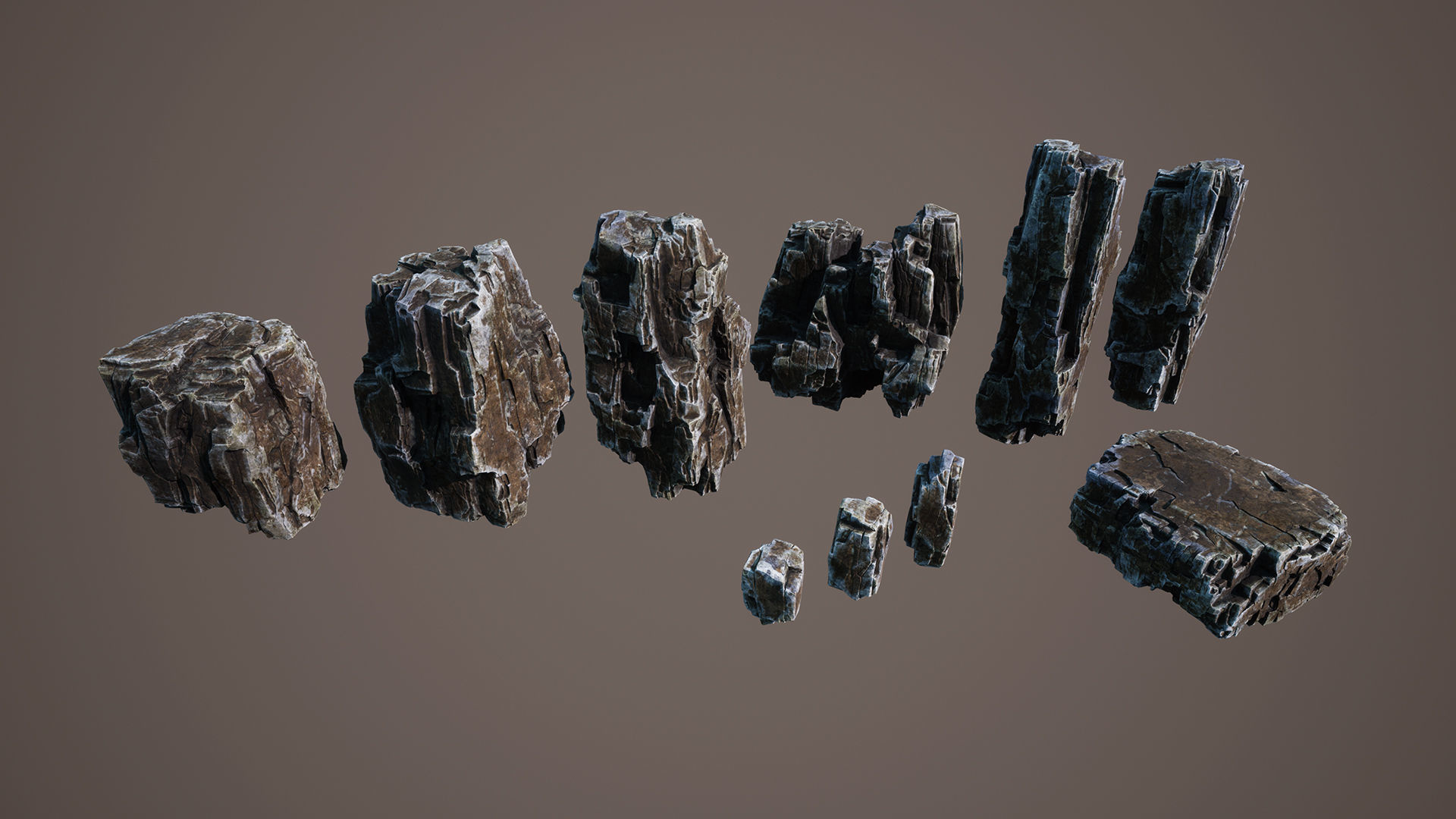 Old cliffs Low-poly 3D model_14
