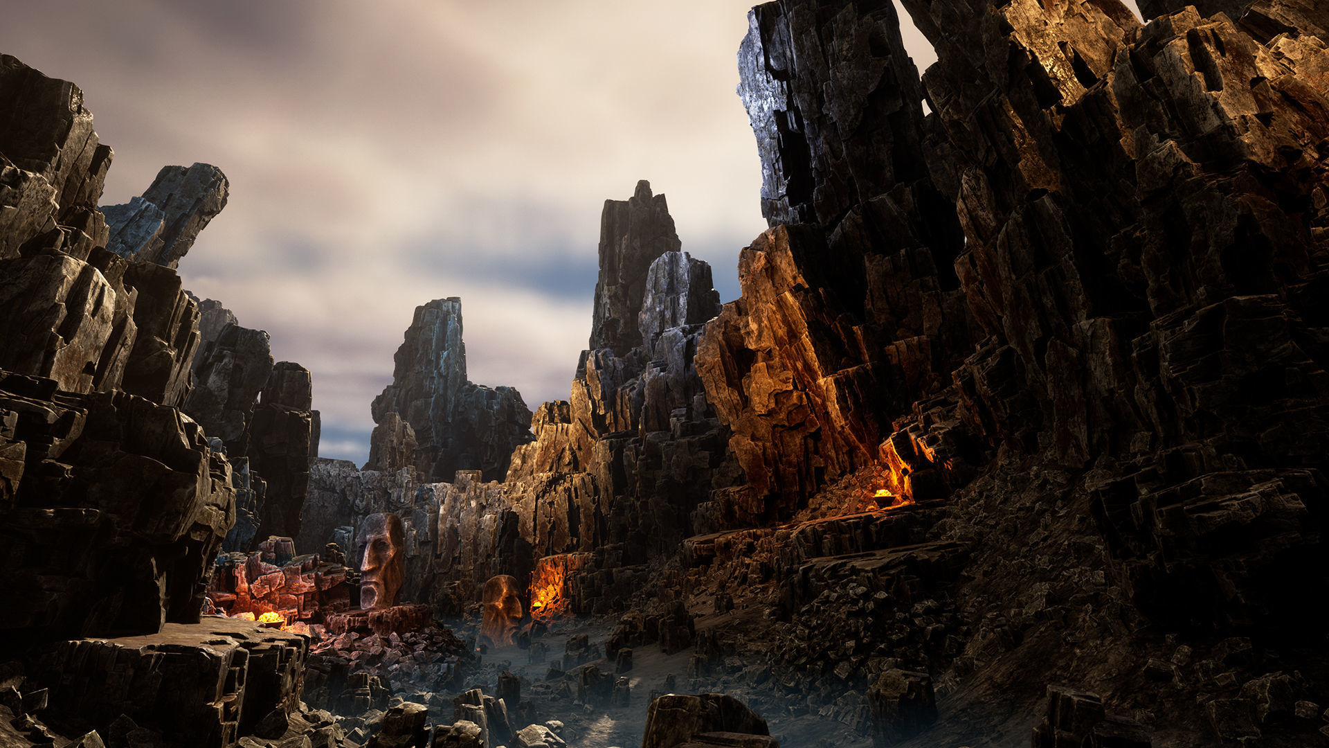 Old cliffs Low-poly 3D model_10