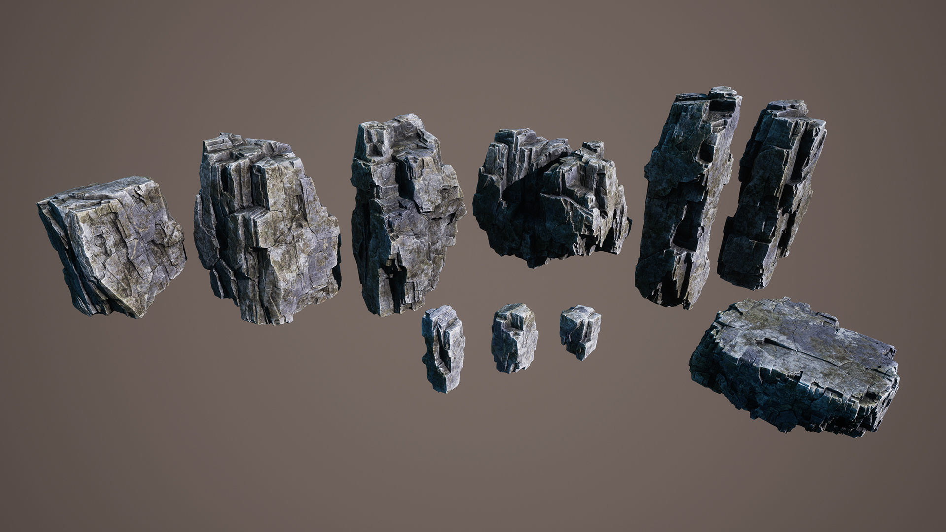 Old cliffs Low-poly 3D model_13