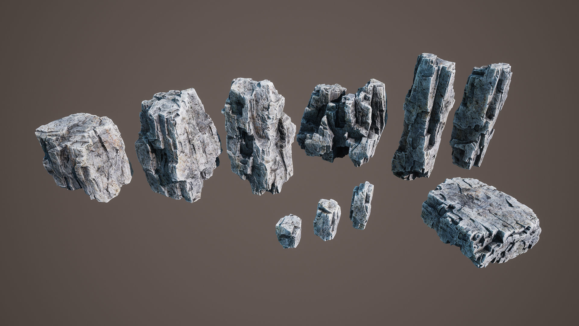 Old cliffs Low-poly 3D model_15