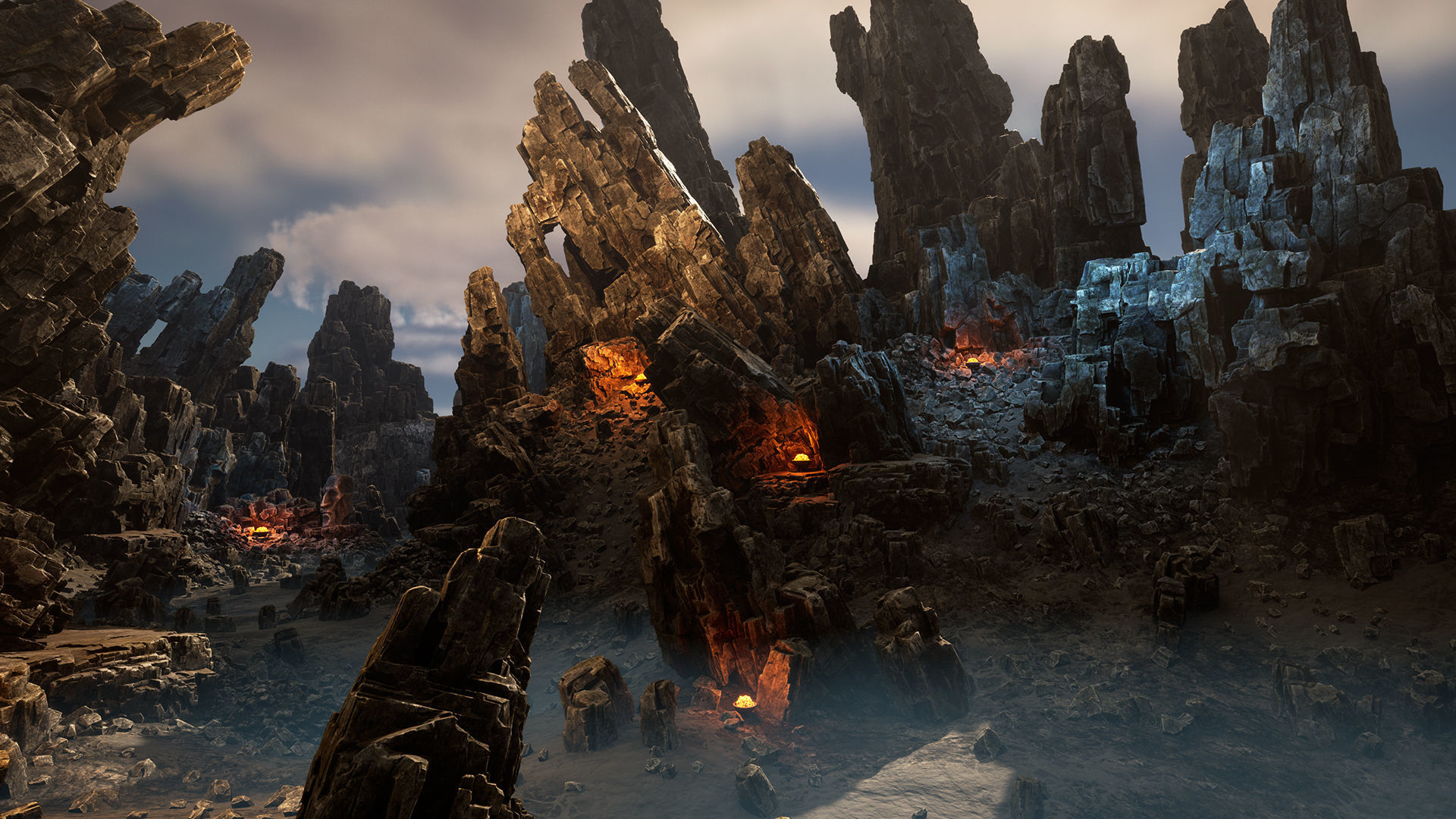 Old cliffs Low-poly 3D model_3