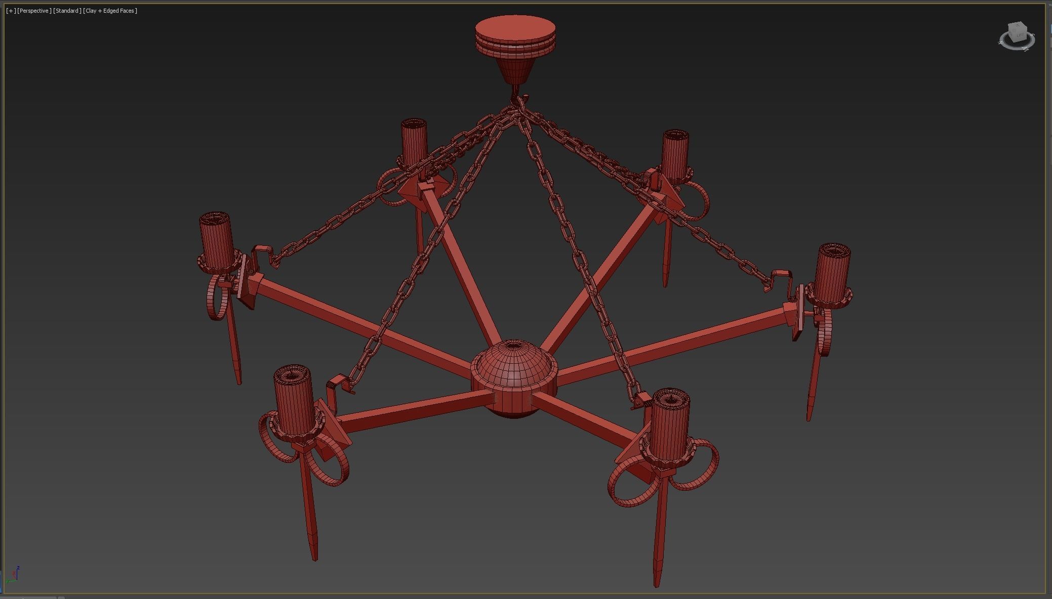 Medieval Torch Low-poly 3D model_4