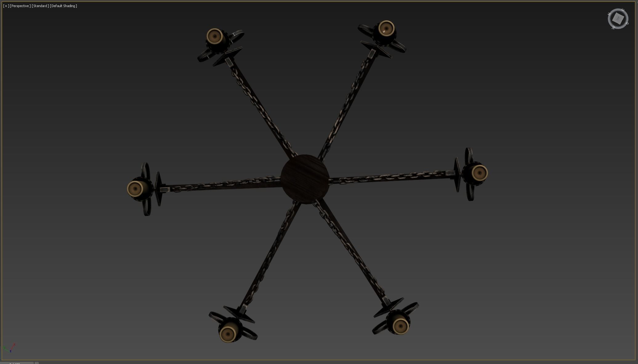 Medieval Torch Low-poly 3D model_6