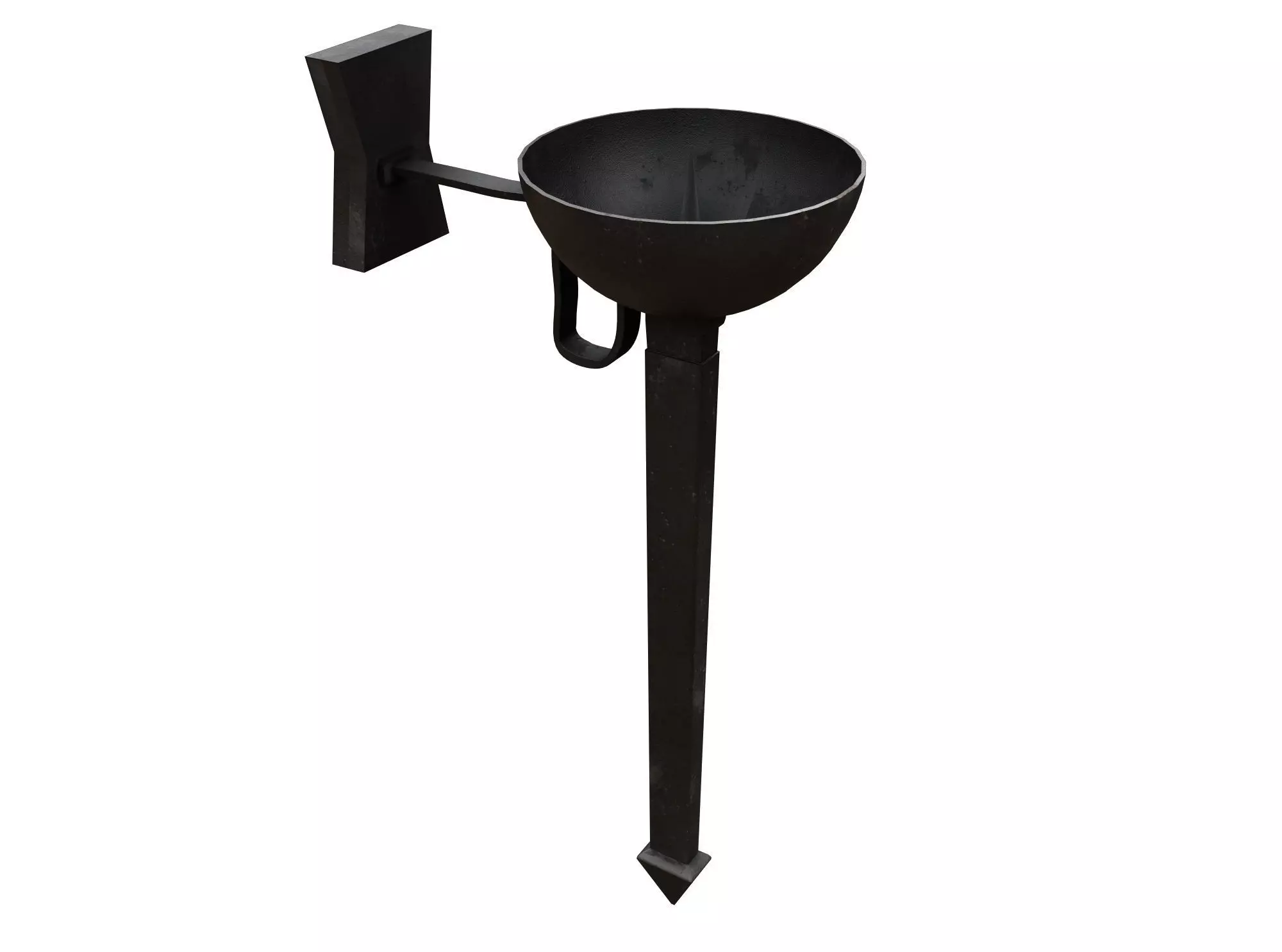 Medieval Torch Low-poly 3D model_0