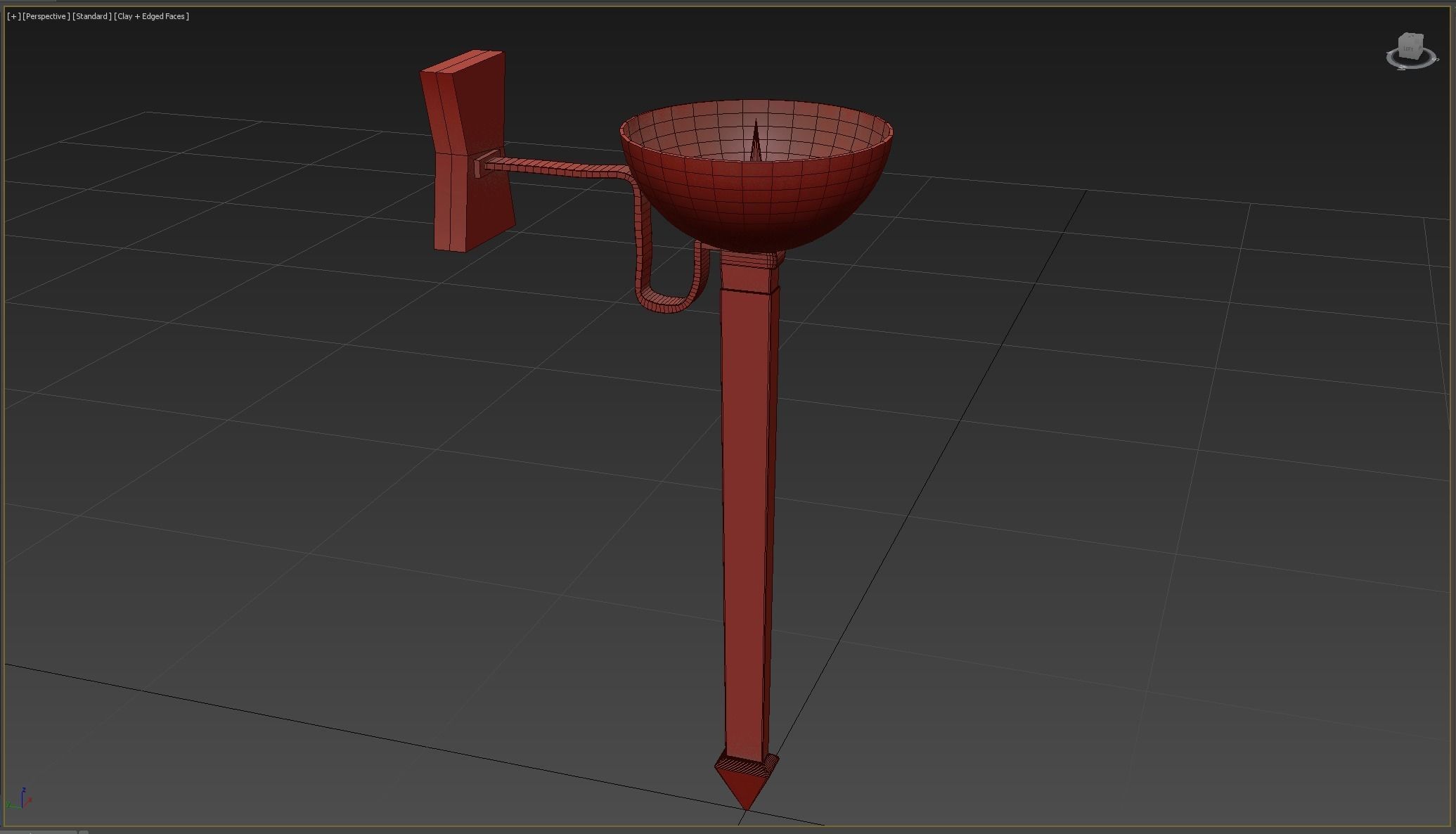 Medieval Torch Low-poly 3D model_5