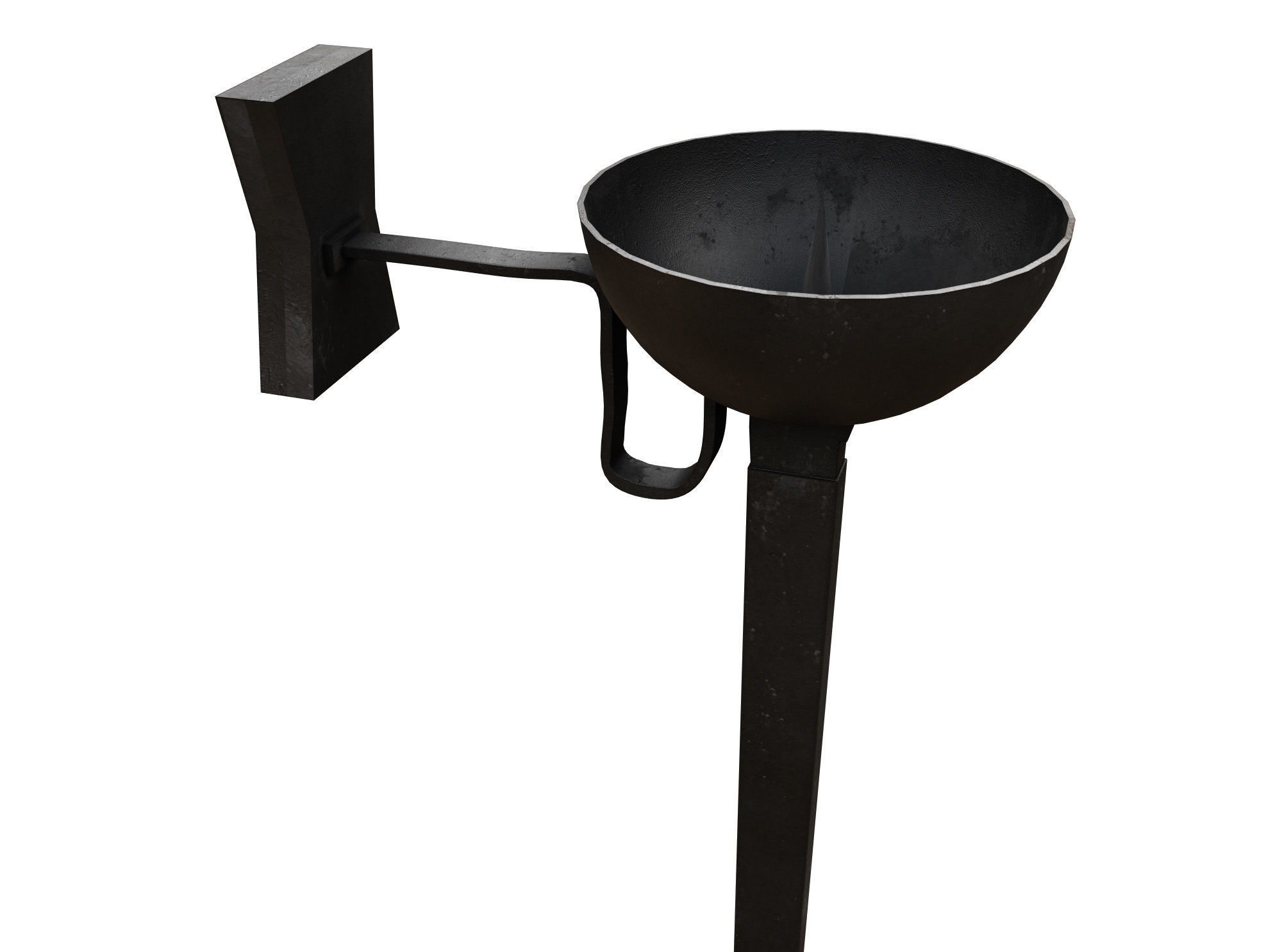 Medieval Torch Low-poly 3D model_3