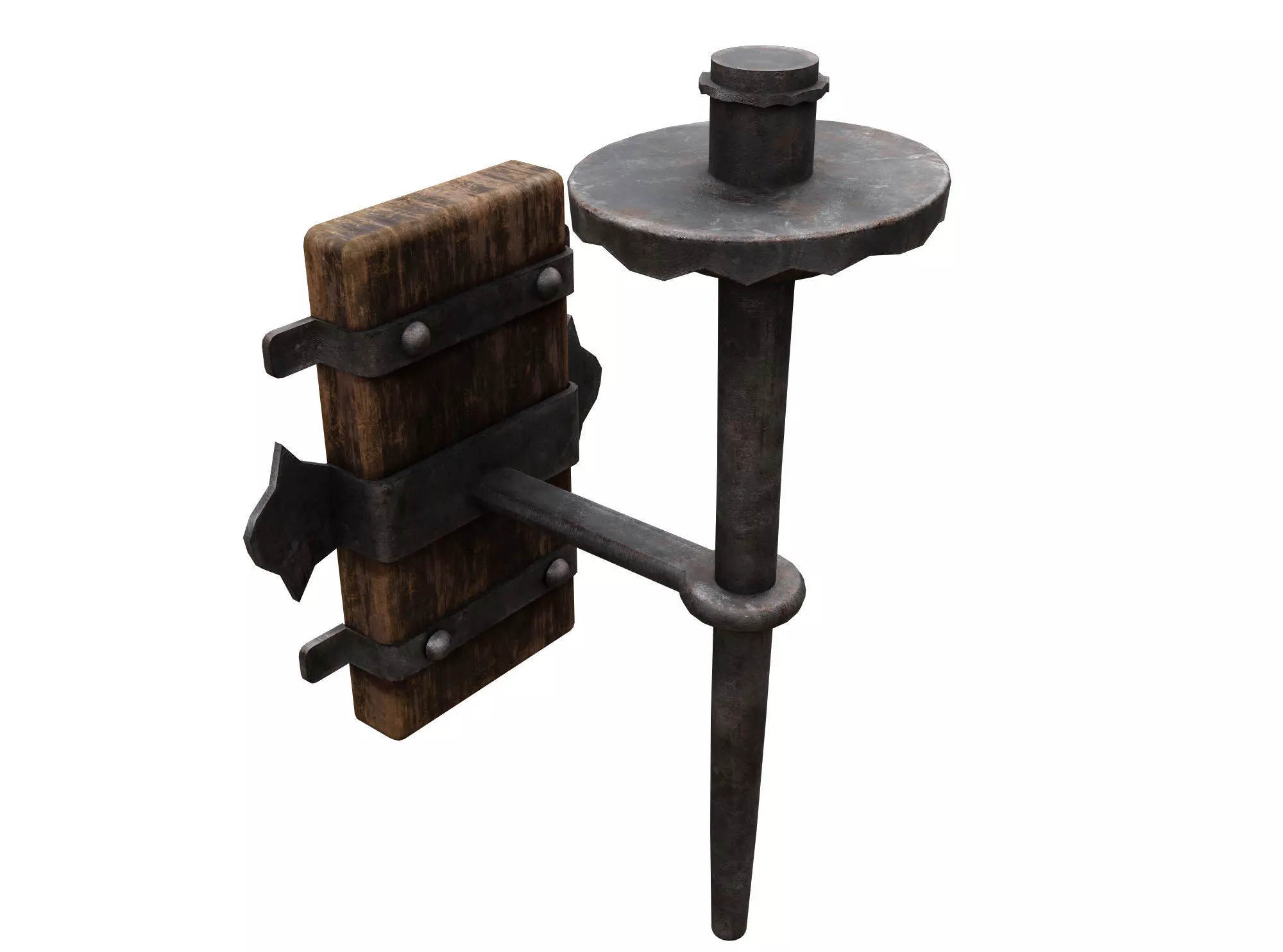 Medieval Torch  Low-poly 3D model_0