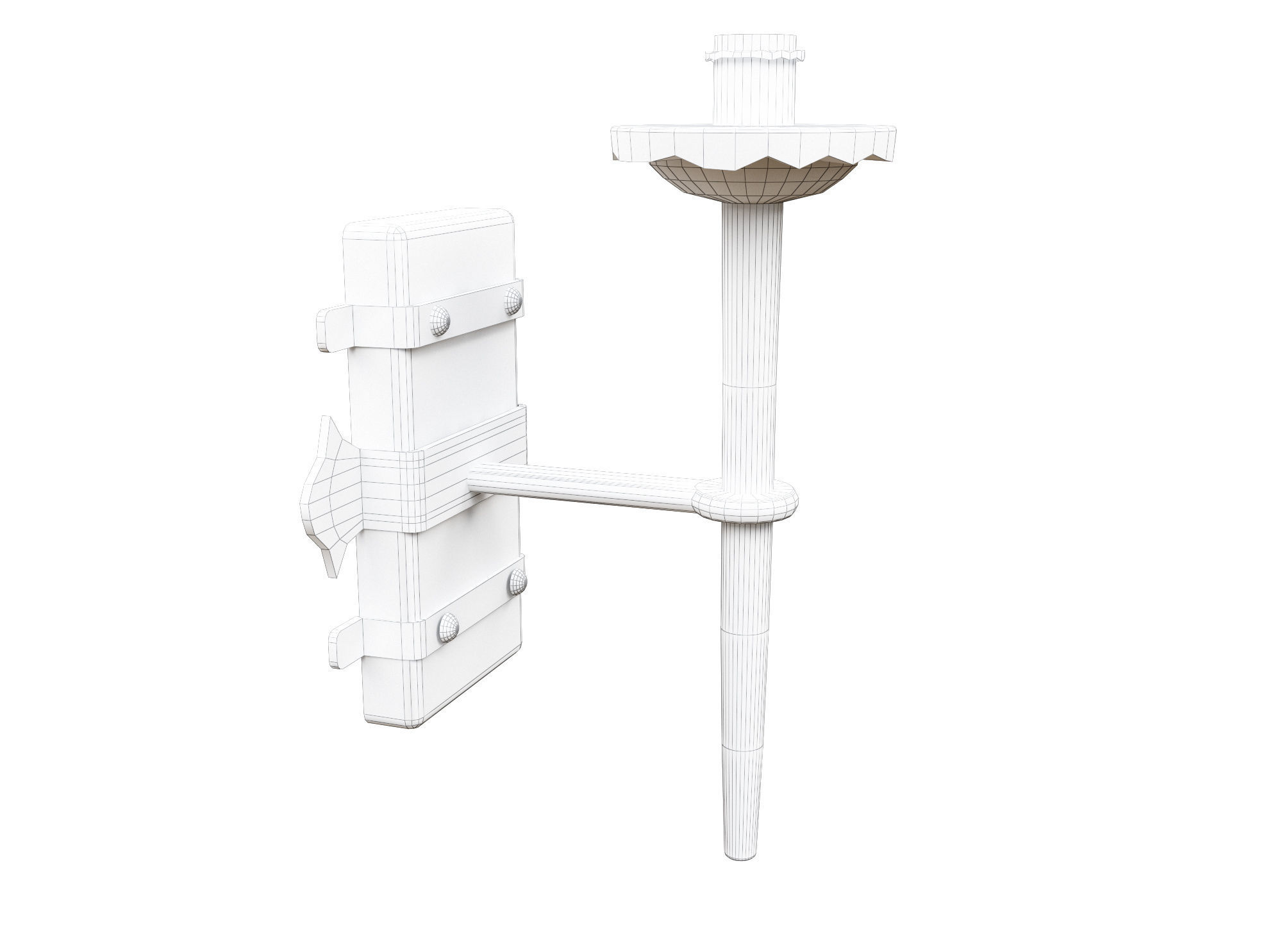 Medieval Torch  Low-poly 3D model_5