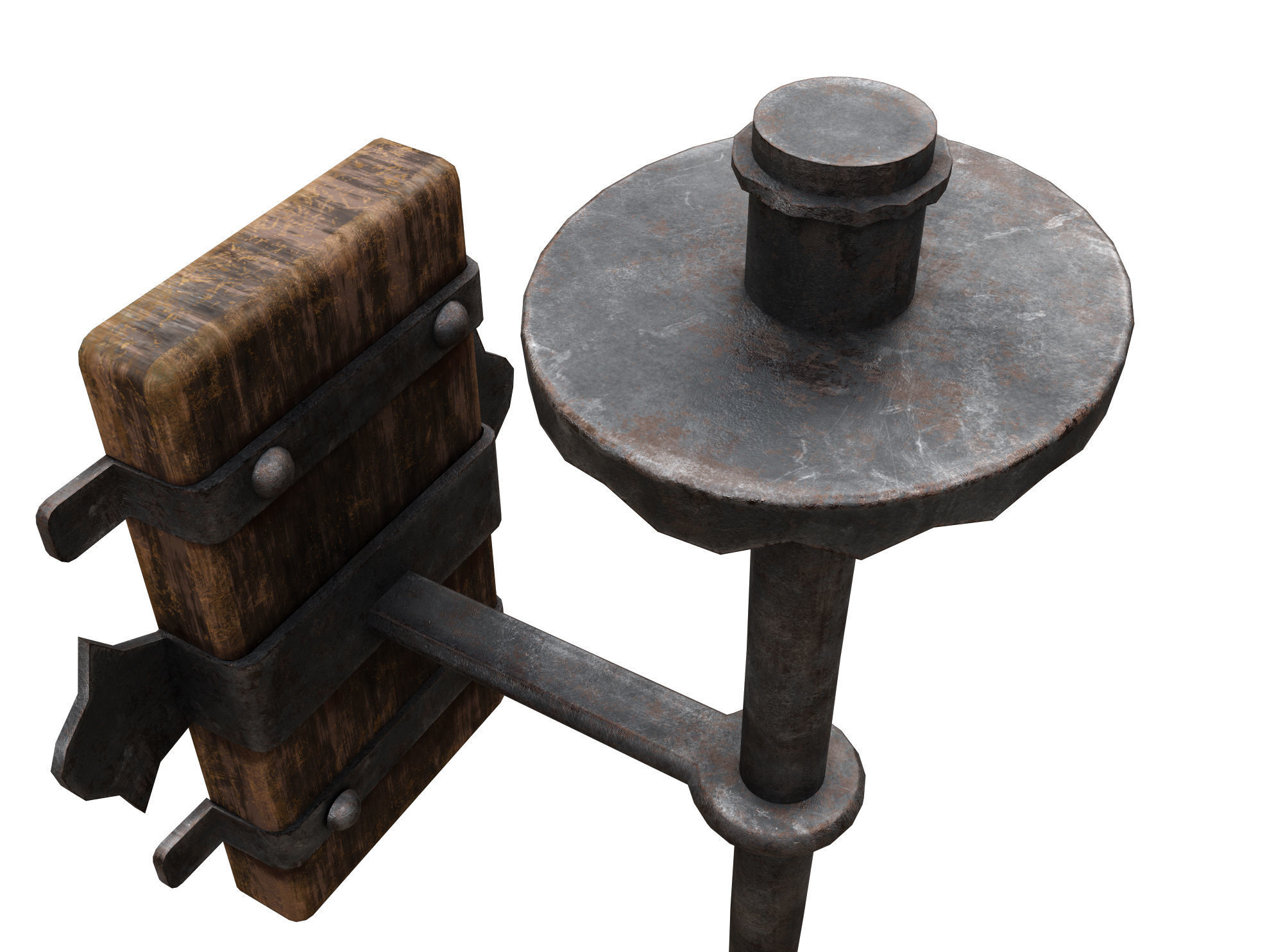 Medieval Torch  Low-poly 3D model_4