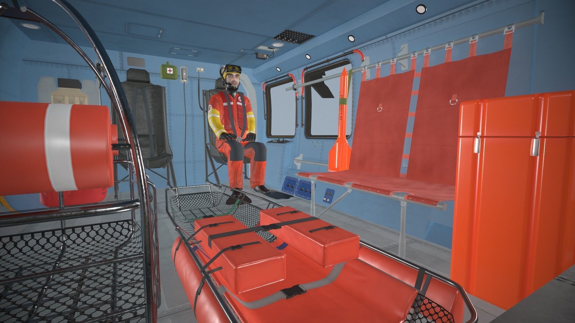 Sikorsky MH-60T Jay Hawk Complex Animation Low-poly 3D model_18