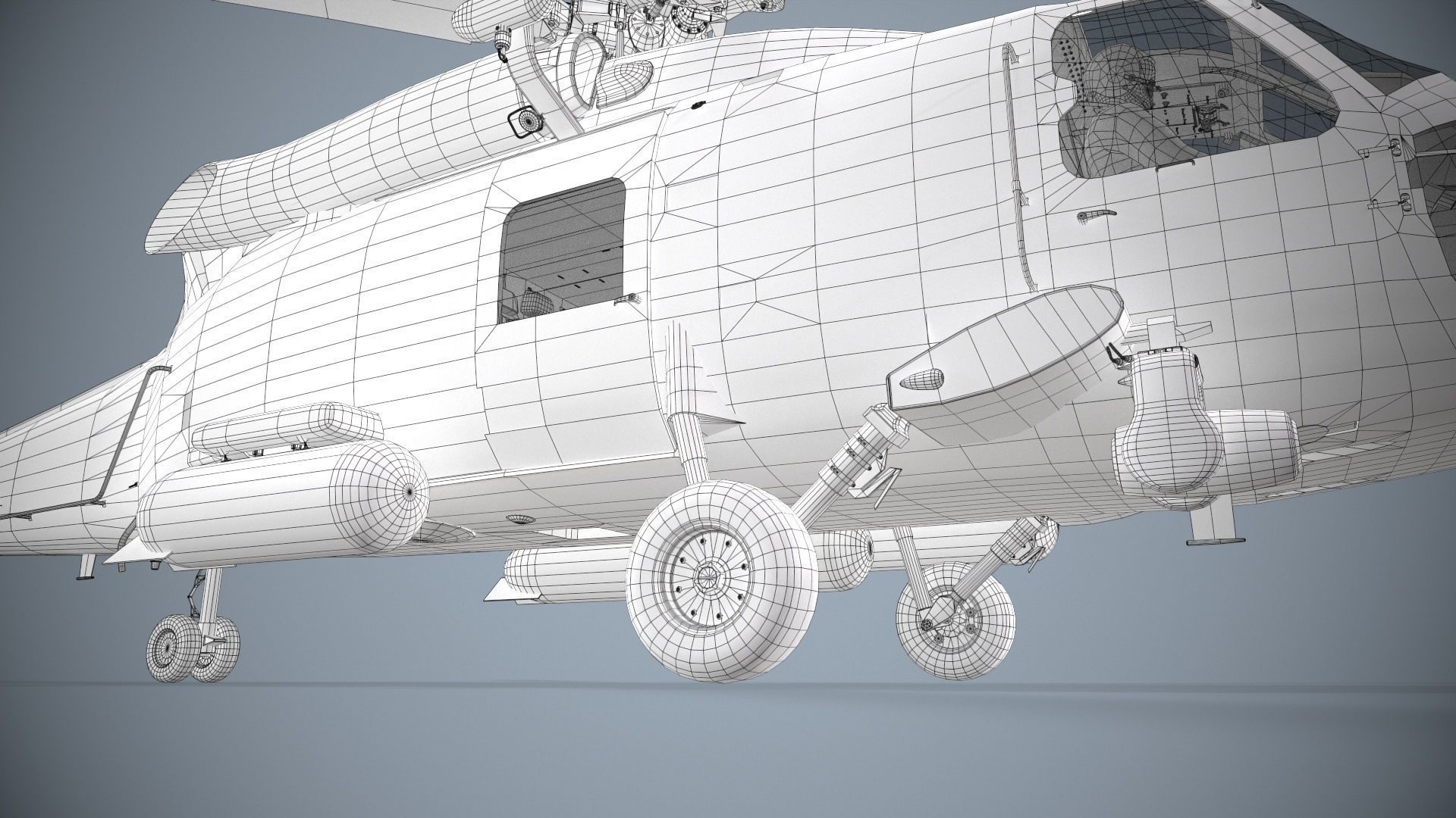 Sikorsky MH-60T Jay Hawk Complex Animation Low-poly 3D model_26