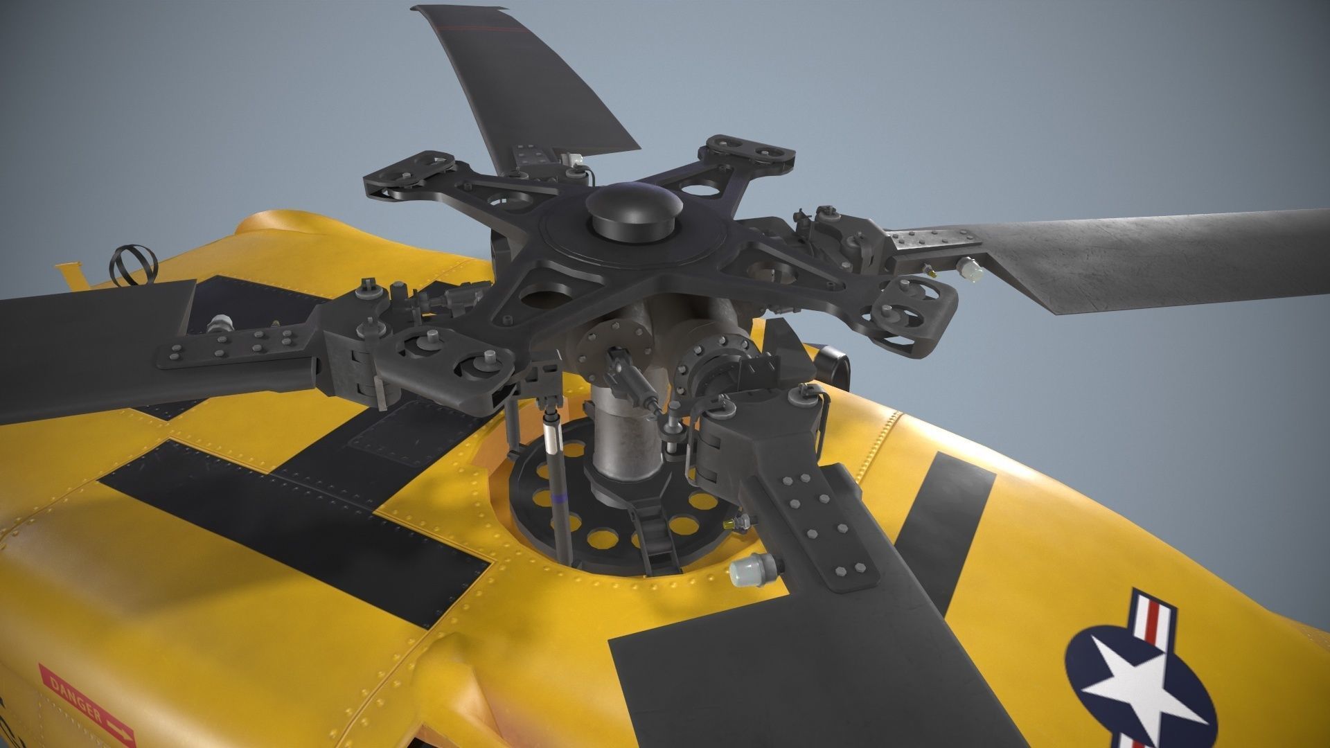 Sikorsky MH-60T Jay Hawk Complex Animation Low-poly 3D model_7