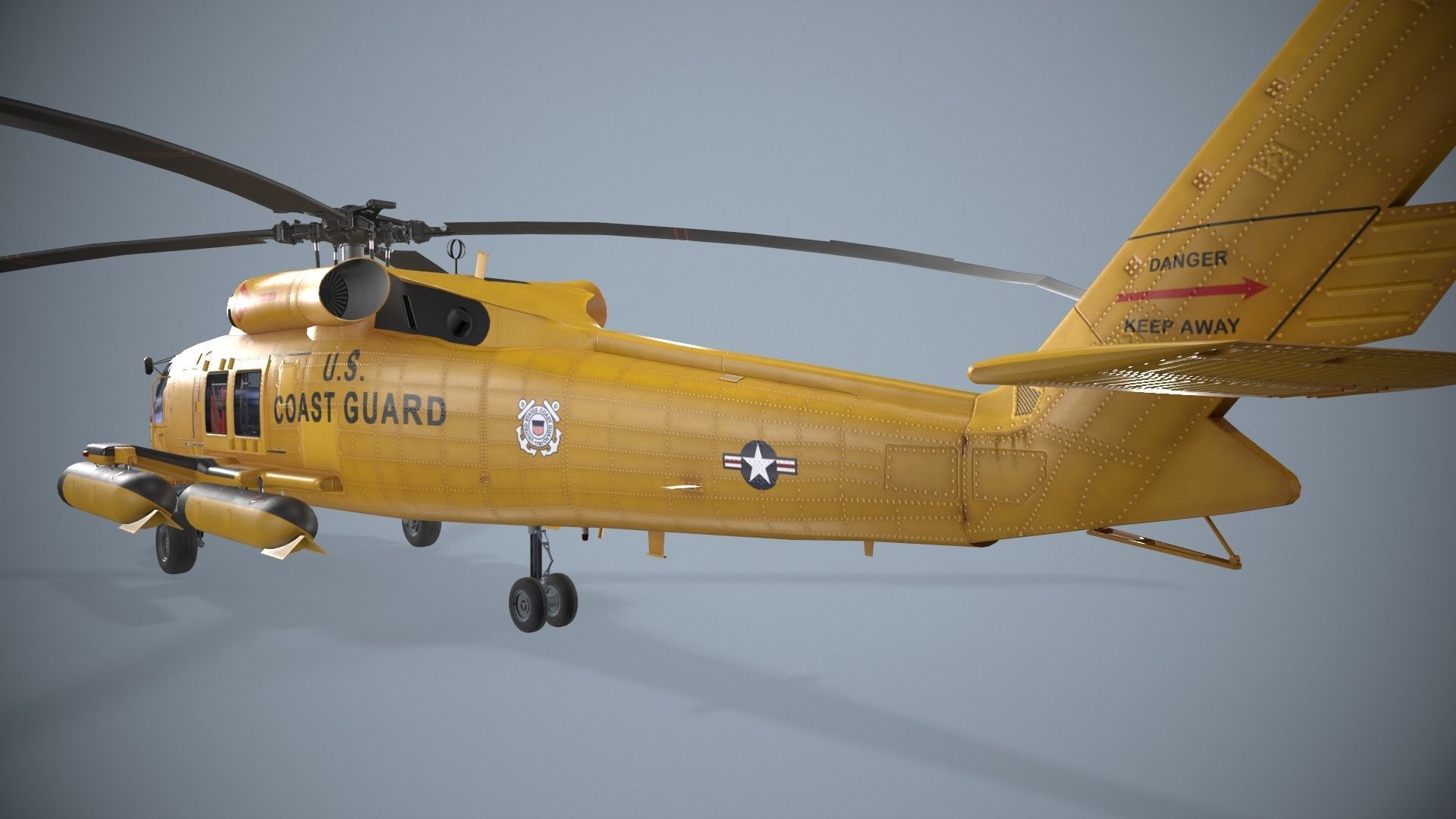 Sikorsky MH-60T Jay Hawk Complex Animation Low-poly 3D model_4