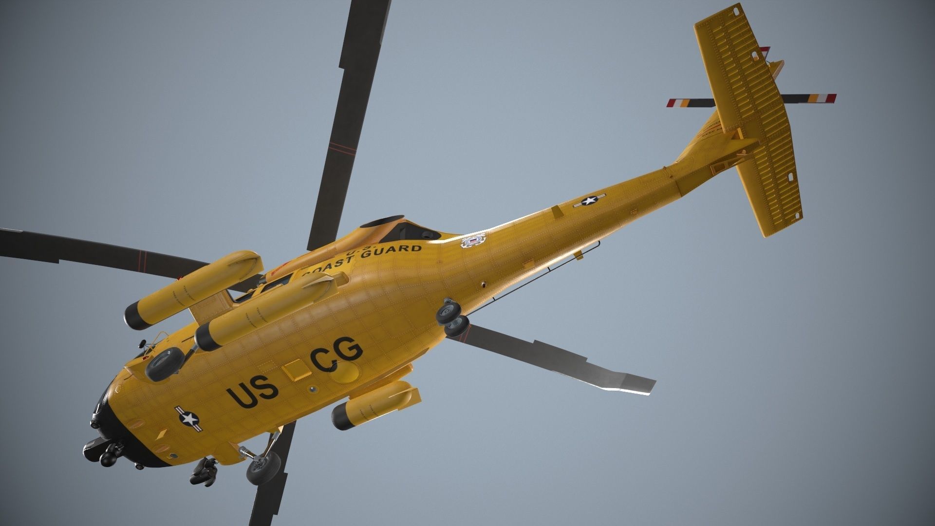 Sikorsky MH-60T Jay Hawk Complex Animation Low-poly 3D model_11