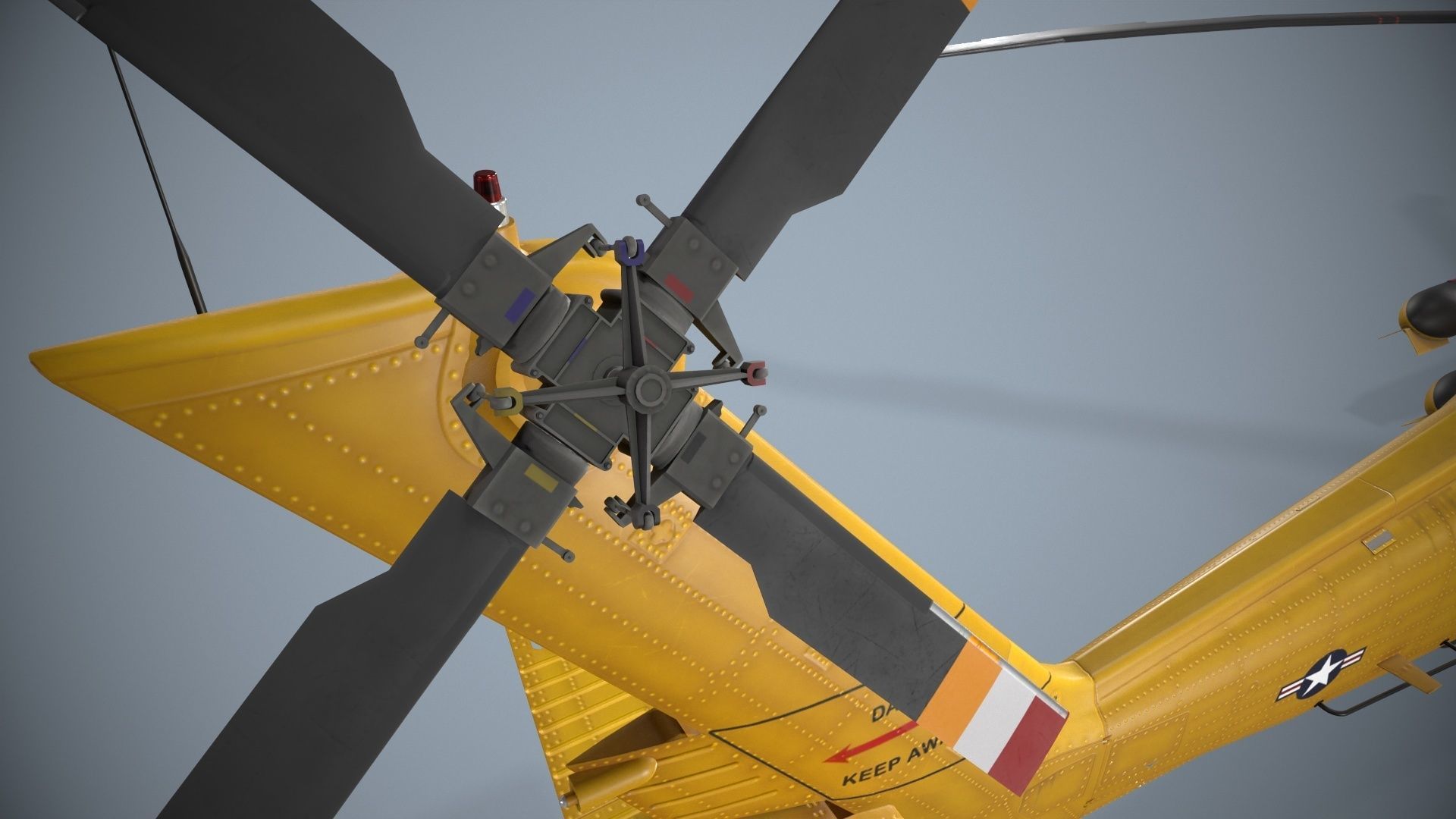 Sikorsky MH-60T Jay Hawk Complex Animation Low-poly 3D model_8