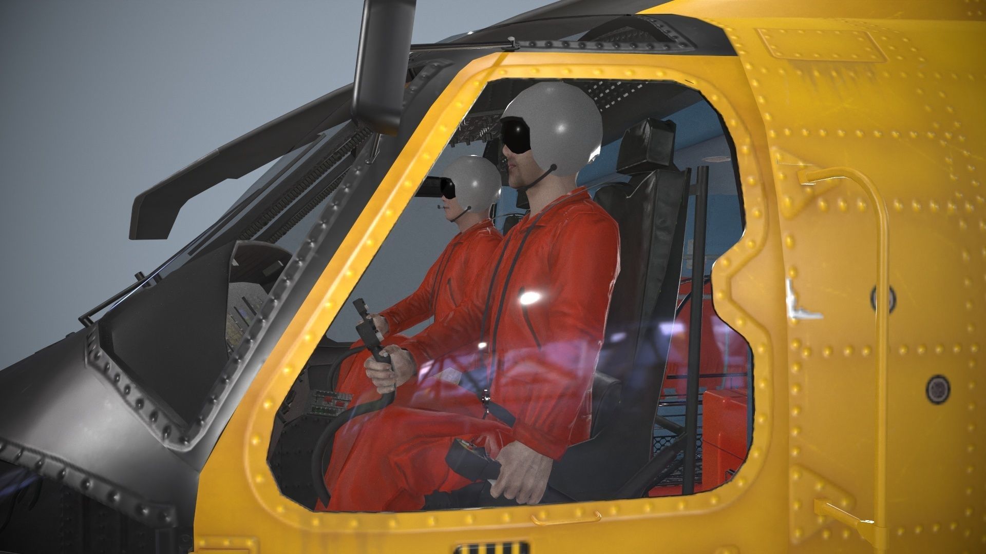 Sikorsky MH-60T Jay Hawk Complex Animation Low-poly 3D model_13