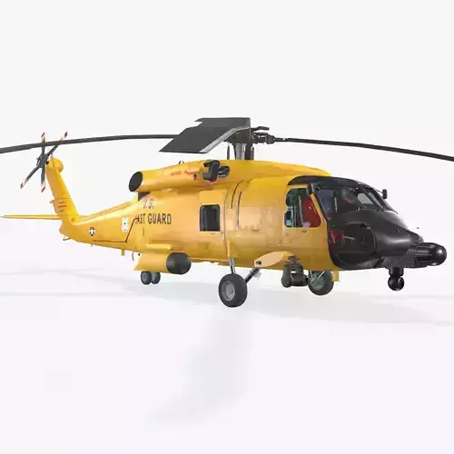 Sikorsky MH-60T Jay Hawk Complex Animation Low-poly 3D model