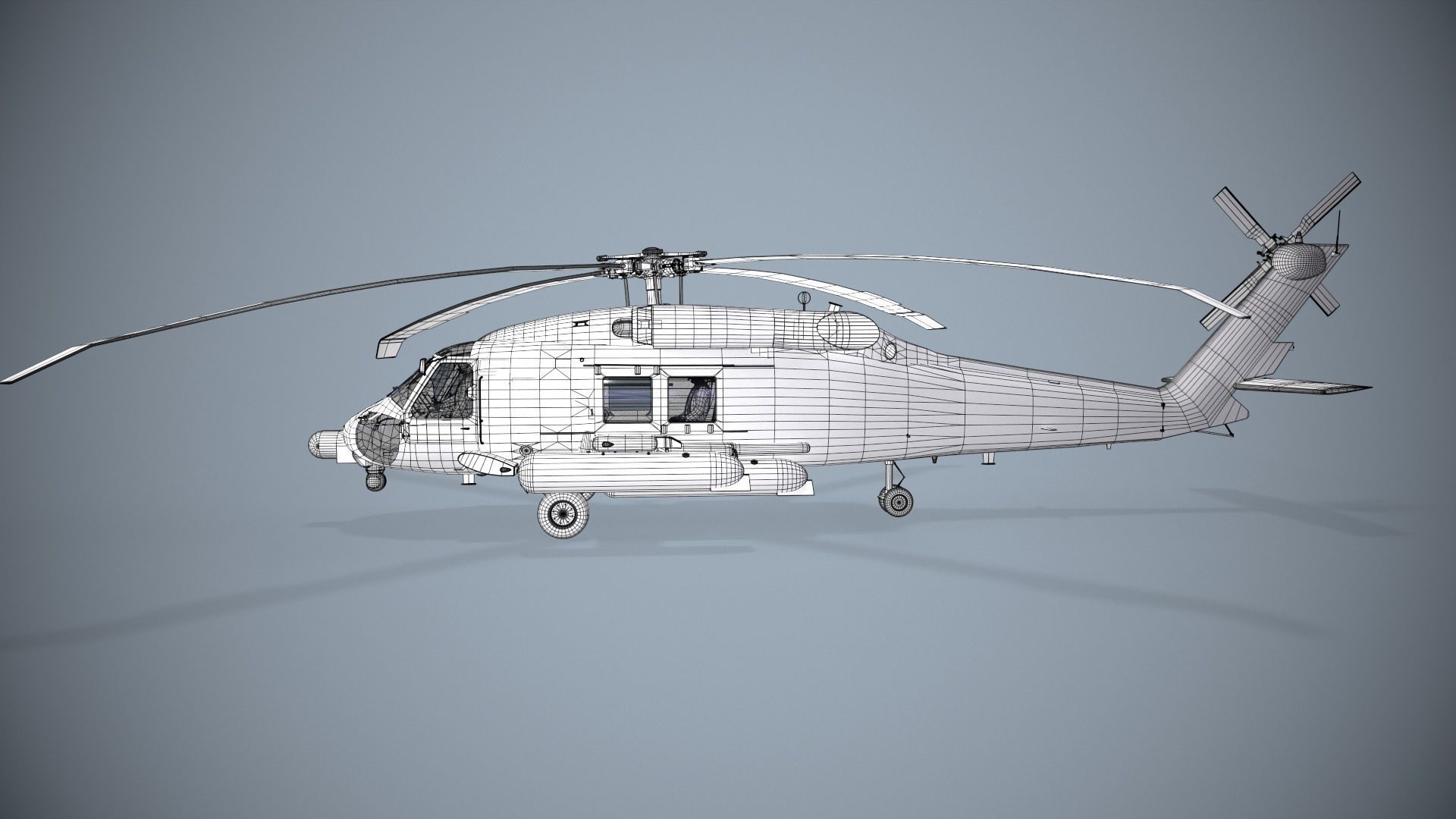Sikorsky MH-60T Jay Hawk Complex Animation Low-poly 3D model_28