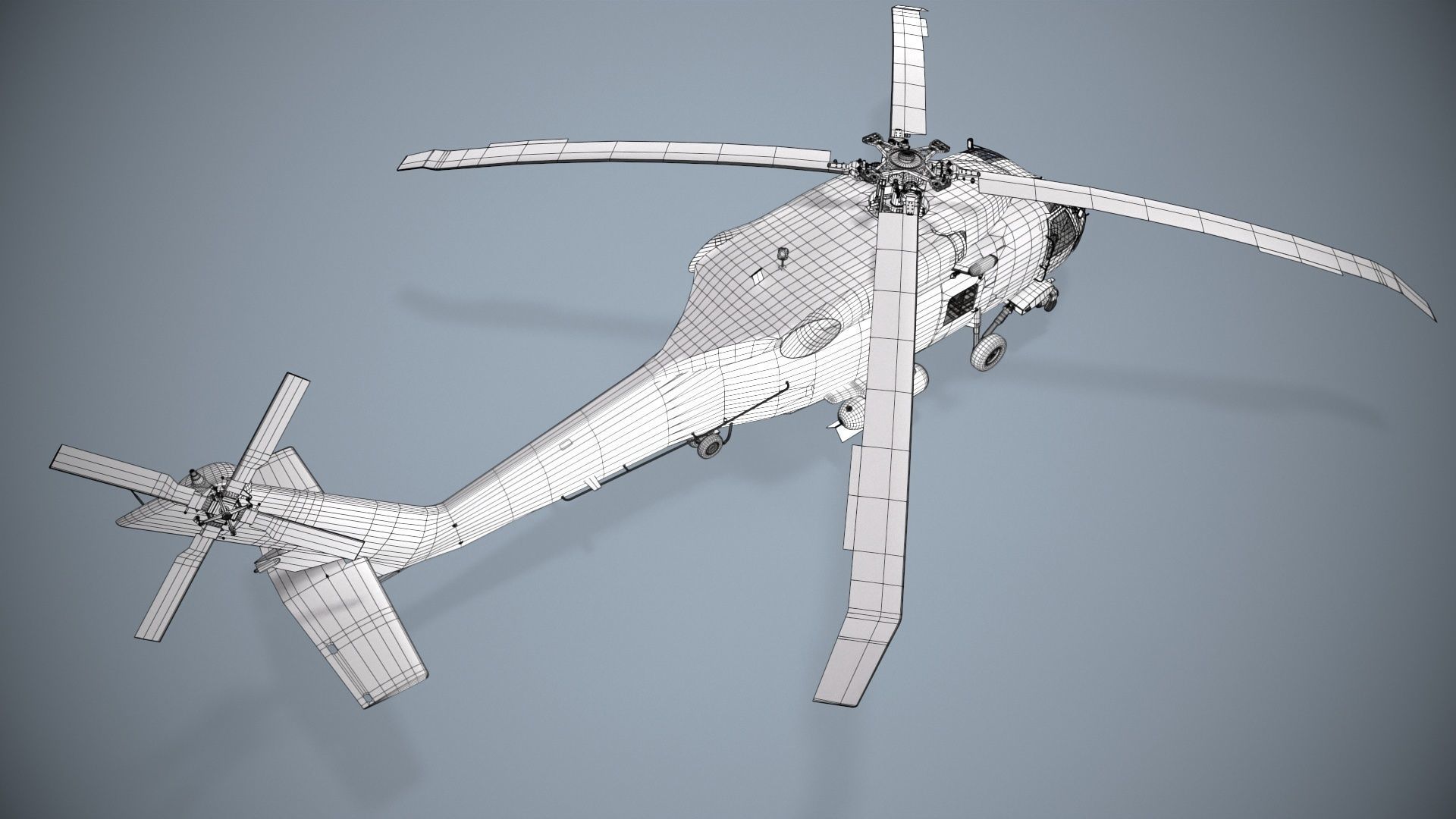 Sikorsky MH-60T Jay Hawk Complex Animation Low-poly 3D model_24