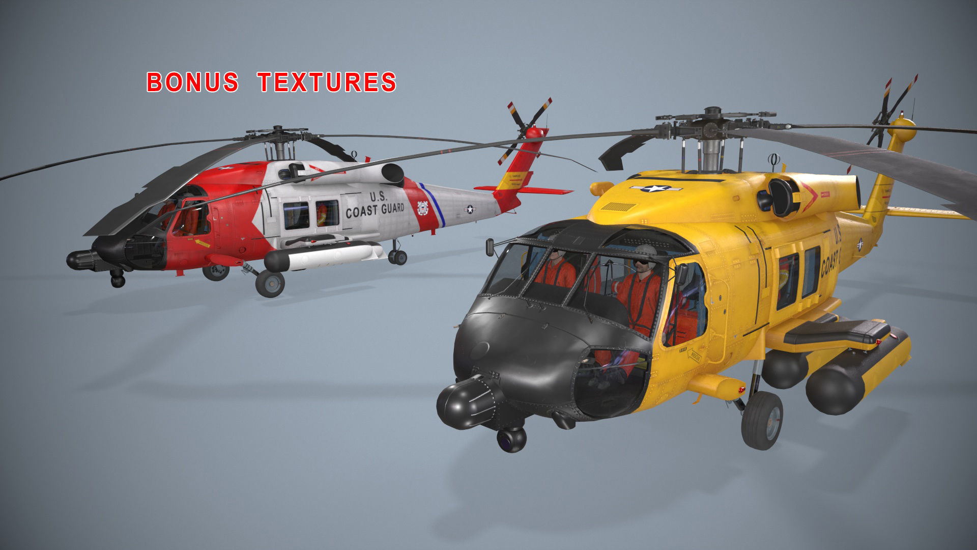 Sikorsky MH-60T Jay Hawk Complex Animation Low-poly 3D model_2