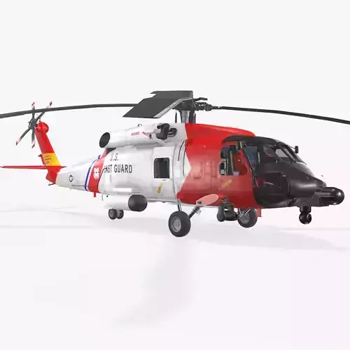 Sikorsky MH-60J Jay Hawk Complex Animation Low-poly 3D model
