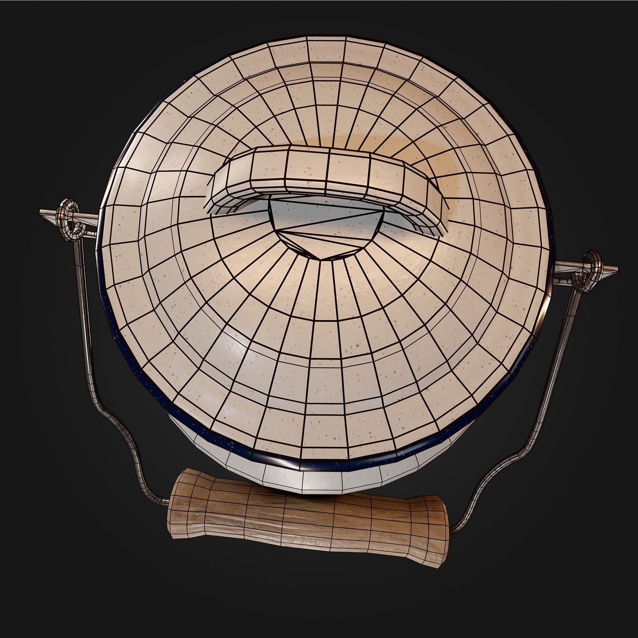 Pewter vintage cooking Pot Classic white Low Poly AR Low-poly 3D model_8