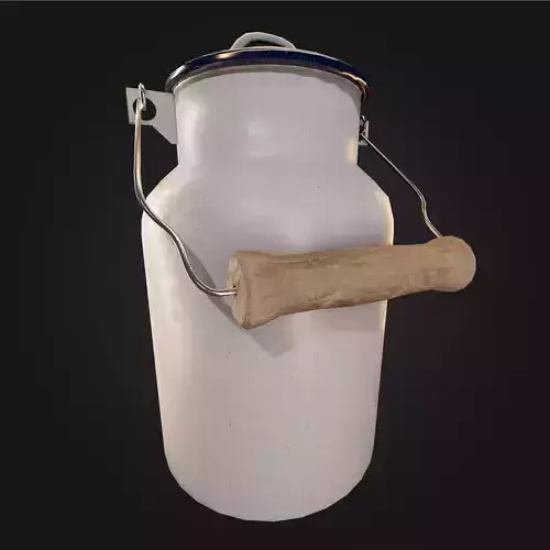 Pewter vintage cooking Pot Classic white Low Poly AR Low-poly 3D model