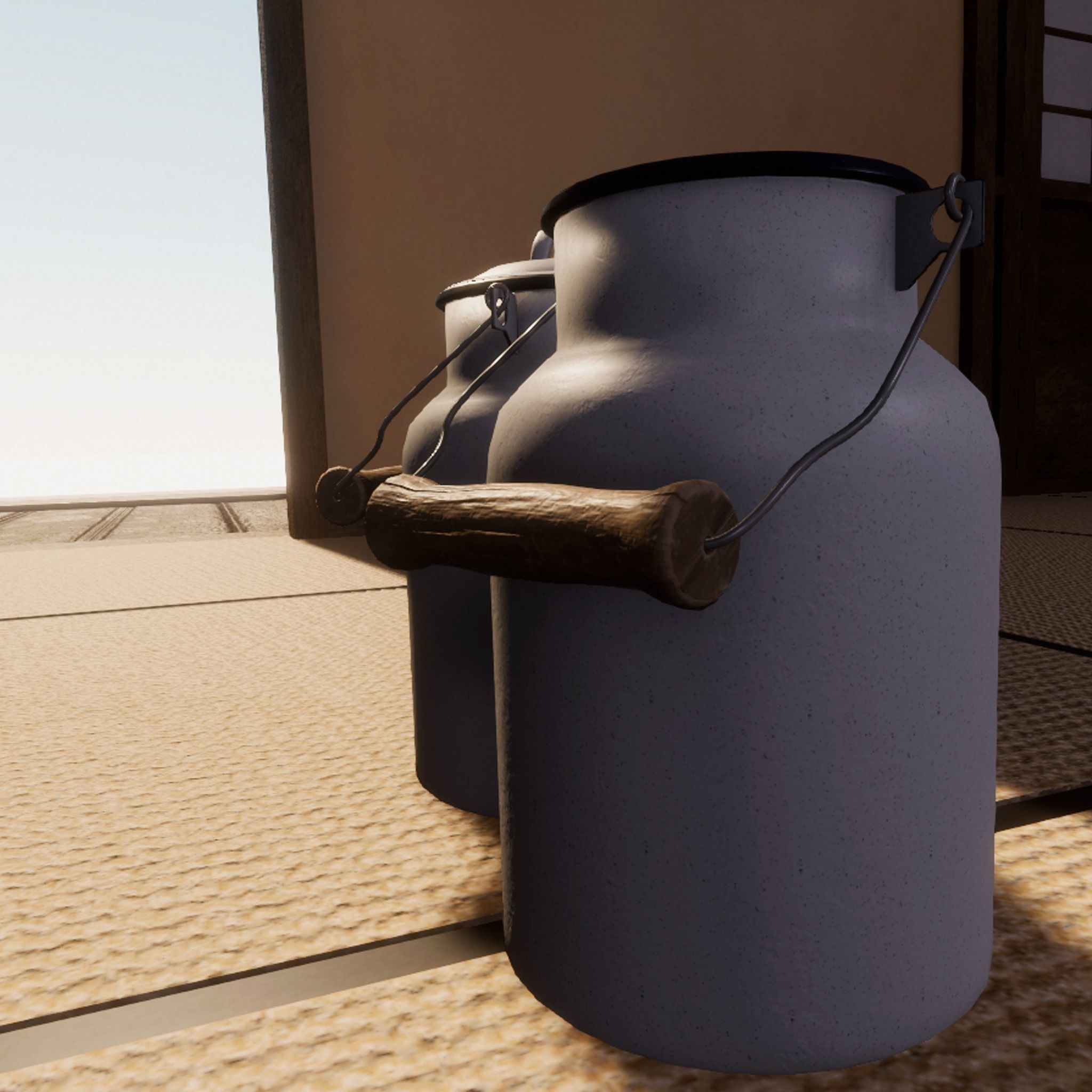 Pewter vintage cooking Pot Classic white Low Poly AR Low-poly 3D model_10