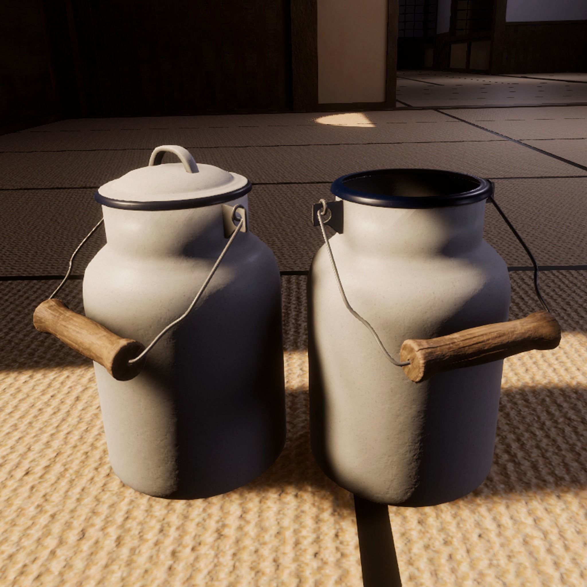 Pewter vintage cooking Pot Classic white Low Poly AR Low-poly 3D model_9